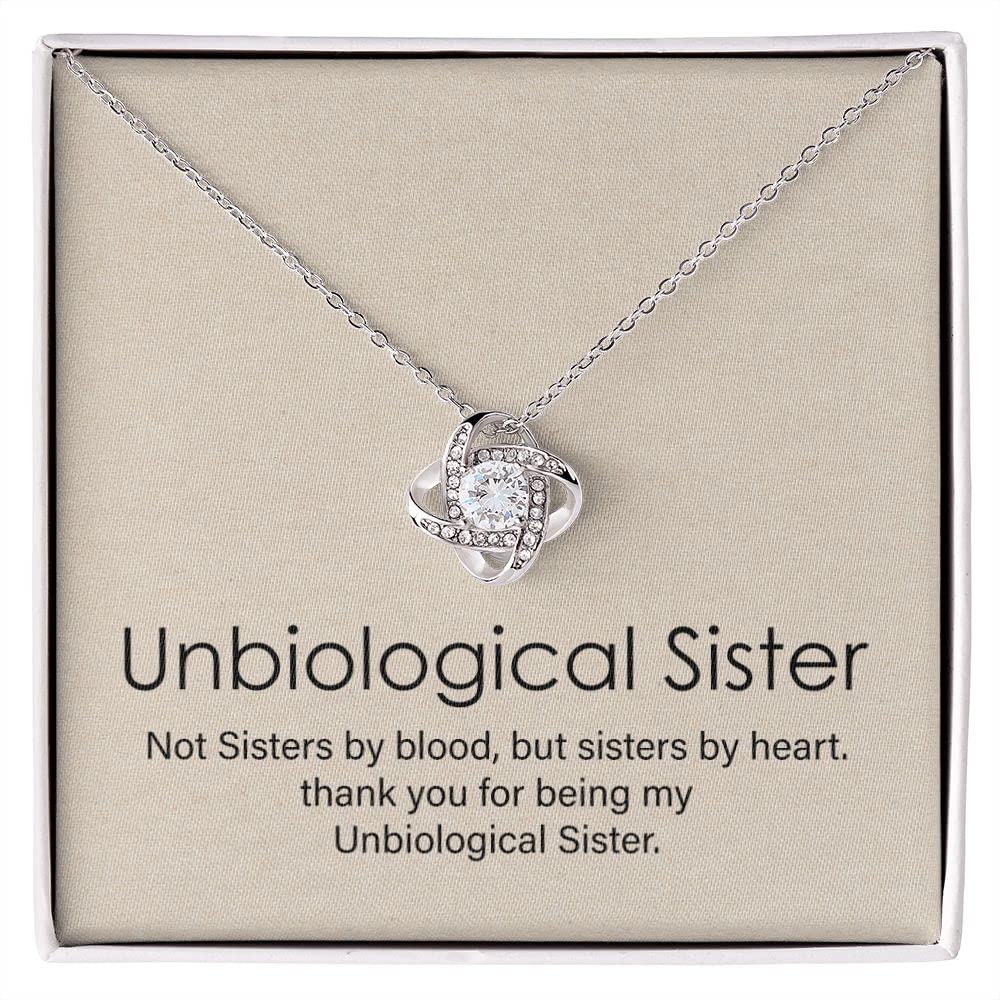 Unbiological Sister Necklace - Meaningful Pendant Gift for Bonus Sister | Birthday & Christmas Present from Brother/Sister | Perfect for Sisterhood Bonding & Special Occasions