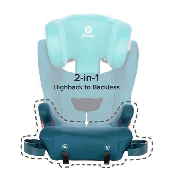 Diono Cambria 2XT 2-in-1 Convertible Booster Car Seat - High Back to Backless XL for Big Kids | Safe Travel for School & Road Trips