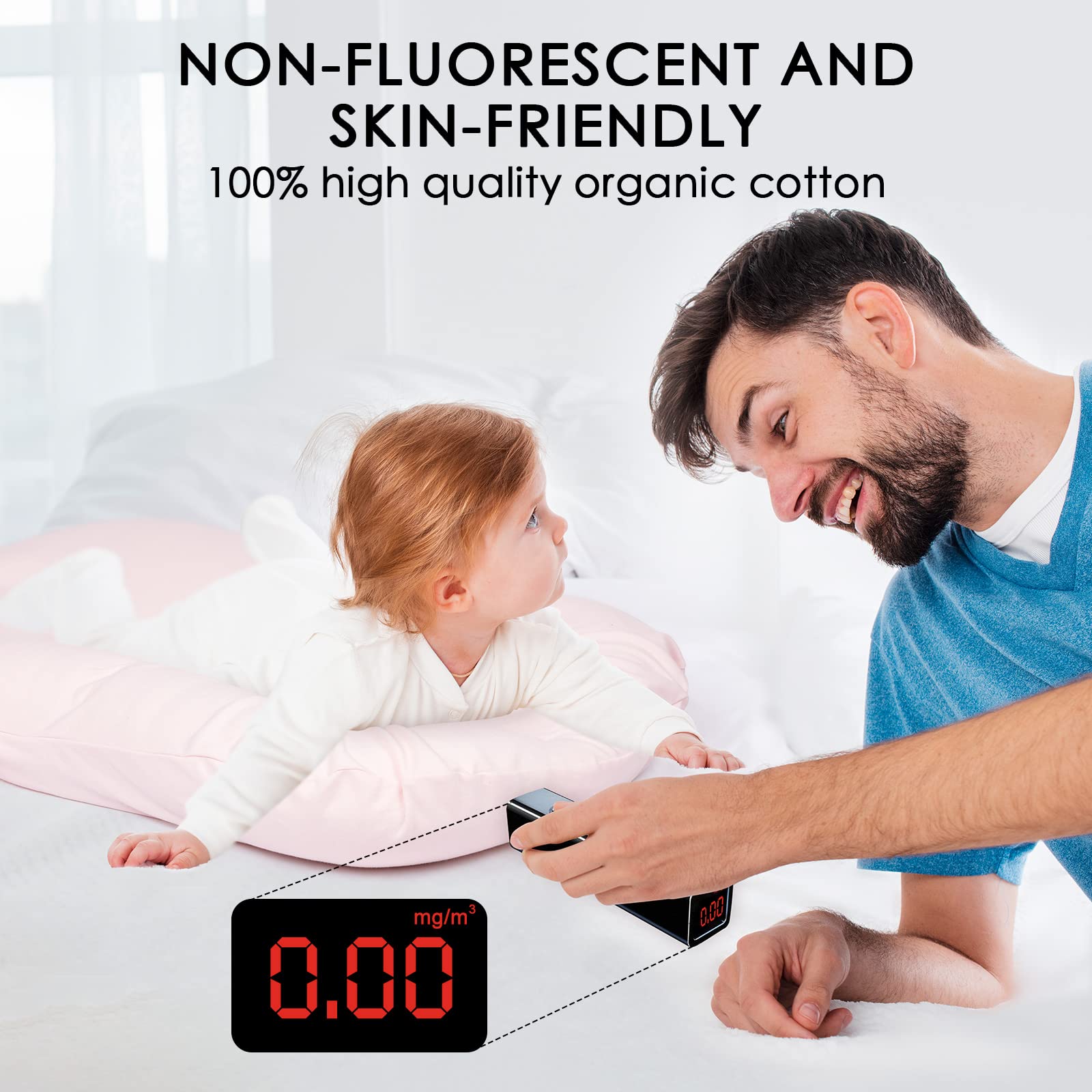 Mexxi Organic Waterproof Baby Lounger Cover - 100% Organic Cotton, Breathable & Hypoallergenic - Baby Pink - Perfect for Nursery, Travel & Playtime
