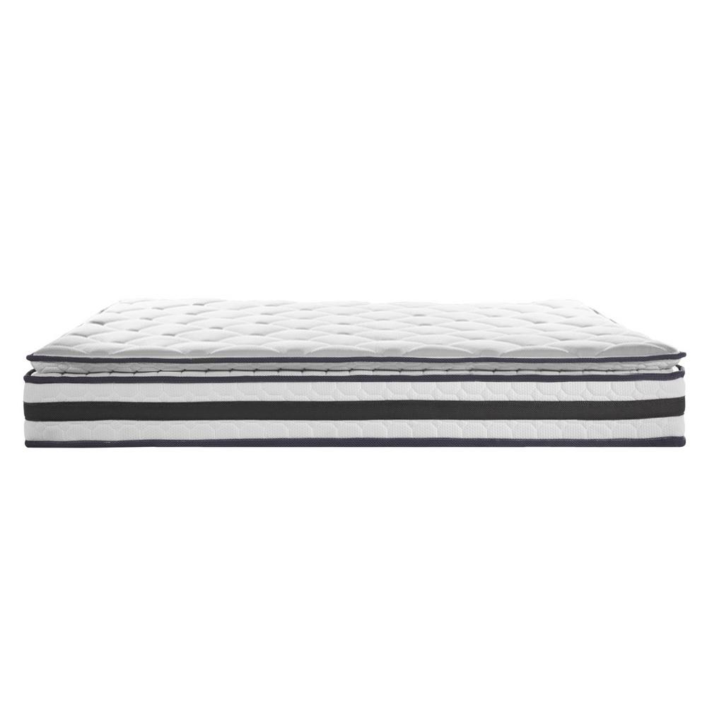 Double Package | Airlie Bed White & Normay Series Pillow Top Mattress - Medium Firm Queen Size for Back Pain Relief - Perfect for Guest Rooms & Master Bedrooms