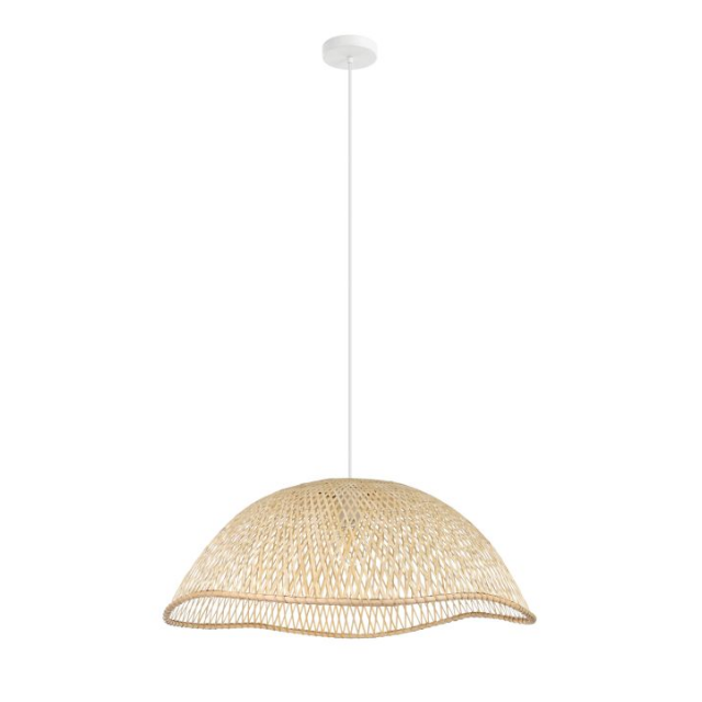 Eglo Sambucona 72cm Pendant Light - Natural Large Hanging Lamp for Dining Room, Kitchen Island & Living Room Lighting