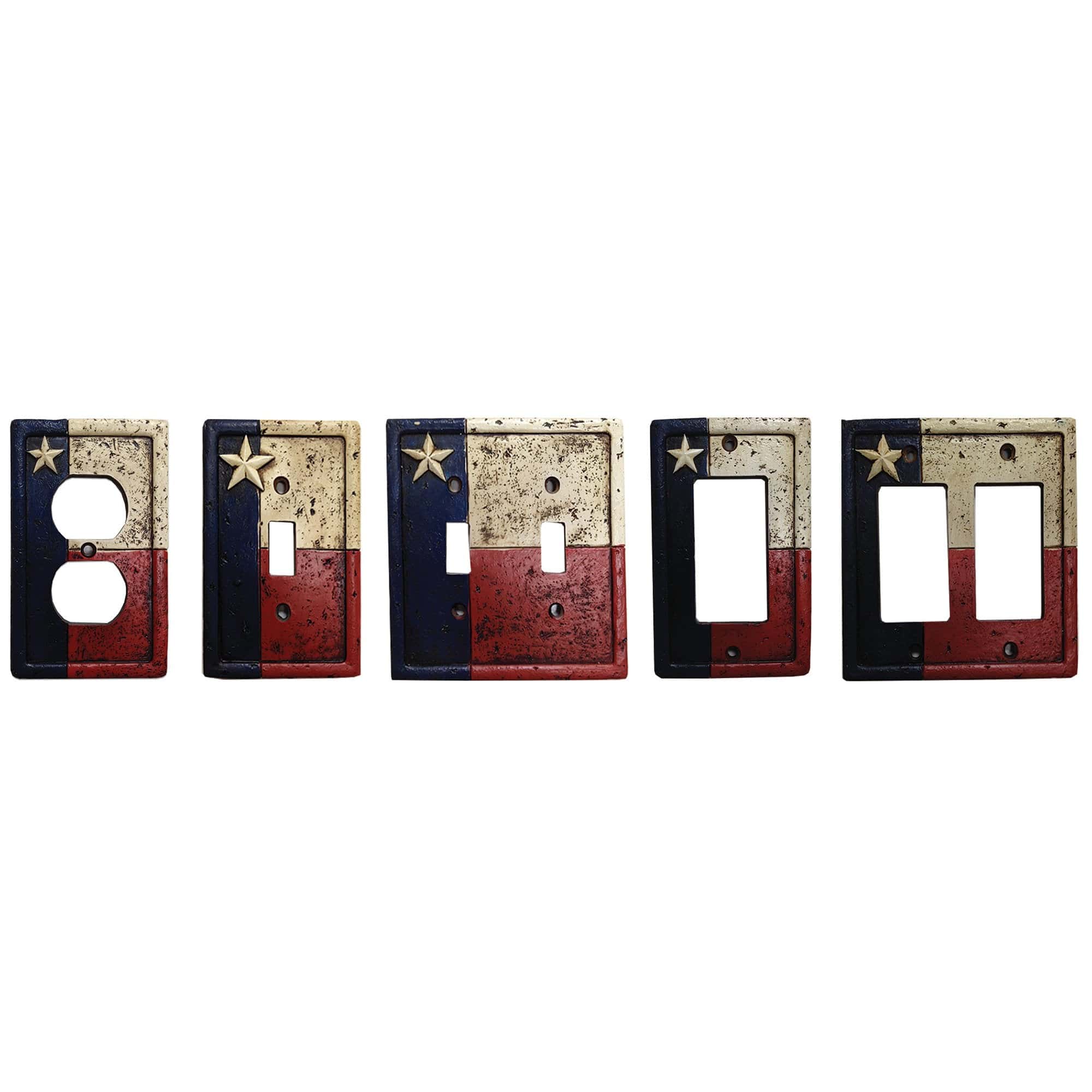 Texas Single Rocker Wall Switch Plate Cover - Decorative Electrical Outlet Cover for Home & Office - Easy Installation, Durable Plastic (White) - Perfect for Living Room, Bedroom, or Kitchen Upgrade