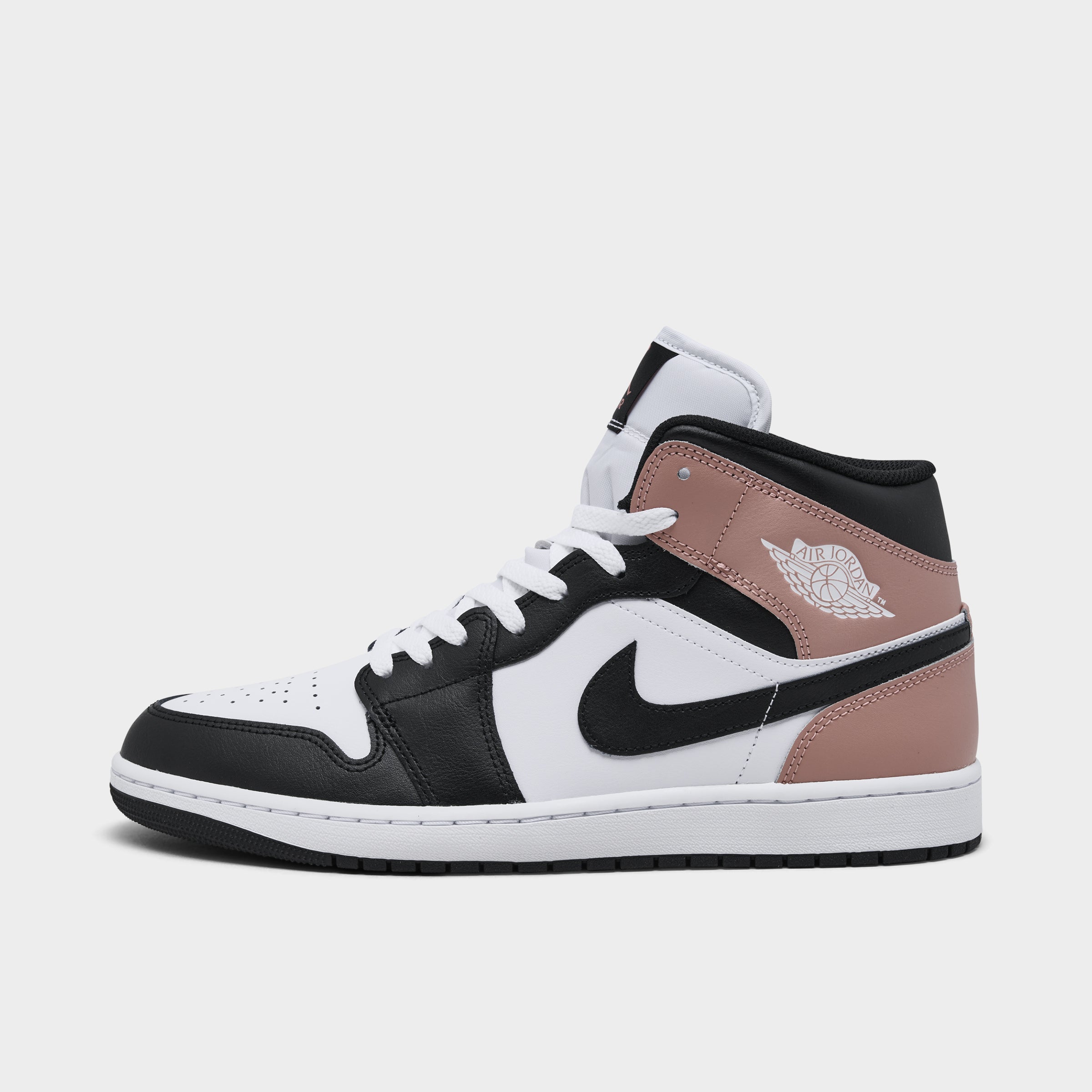 Jordan 1 Mid White Black Rust Pink Basketball Shoes - Men's/Women's High-Top Sneakers for Casual Wear & Street Fashion