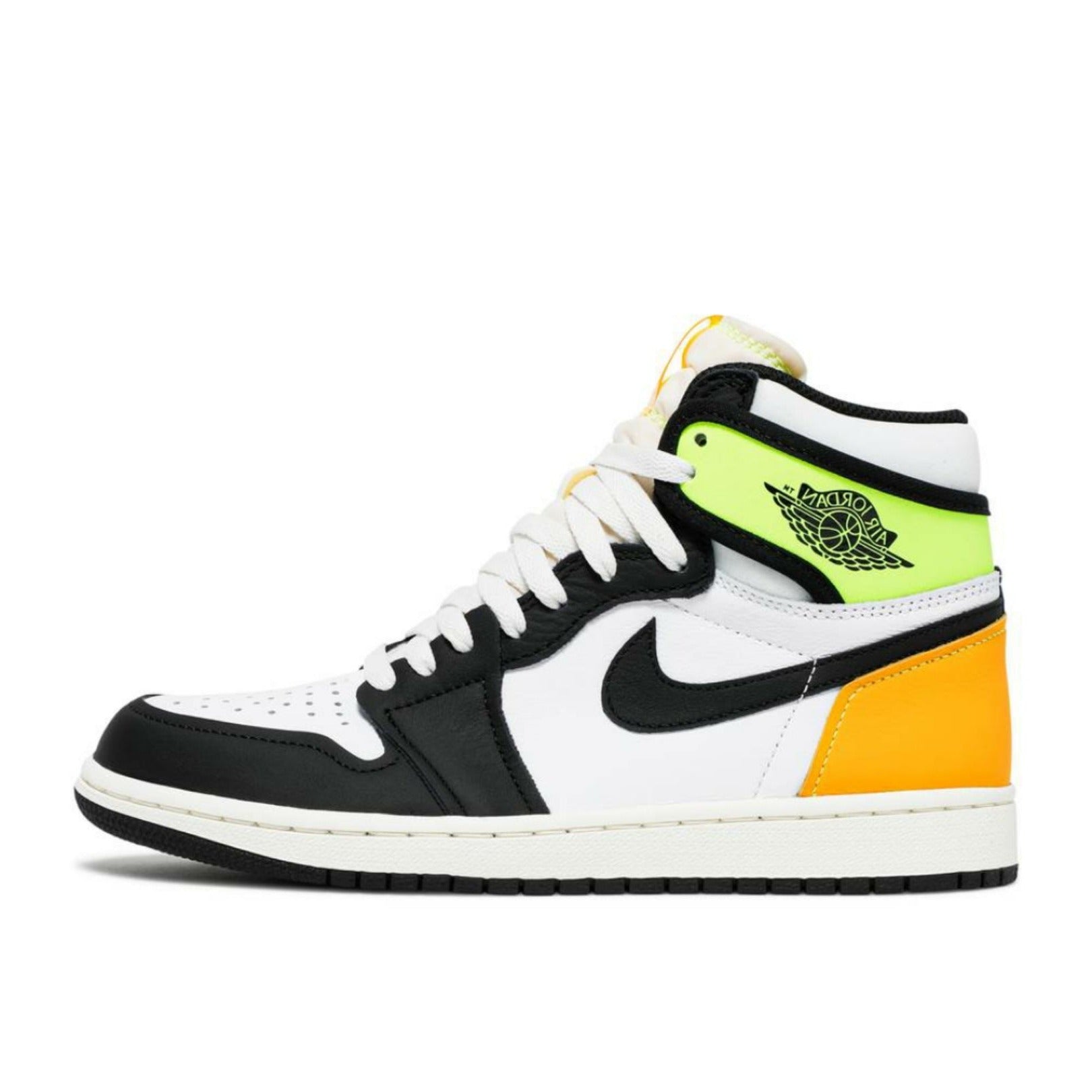 Air Jordan 1 Retro High OG Sneakers - White/Black/Volt/University Gold Colorway - Basketball Shoes for Men & Women - Perfect for Streetwear, Casual Outfits & Sneaker Collection