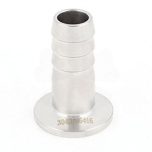 304 Stainless Steel KF16 Flange to 16mm Hose Barb Adapter - High Vacuum Fitting for Laboratory, Brewing & Industrial Applications