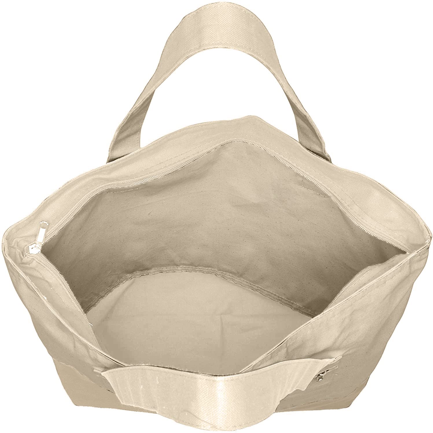 Durable 12oz Canvas Tote Bags with Front Zipper Pocket - Large Reusable Shopping & Beach Tote for Women - Perfect for Groceries, Work, Travel & Gift Giving