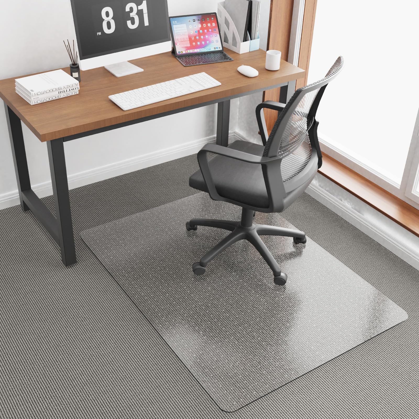 36”x 48” Clear Heavy-Duty Office Chair Mat for Carpet - Non-Slip Desk Chair Floor Protector for Medium/Low Pile Carpets | Perfect for Home Office, Workstation & Computer Desk Use