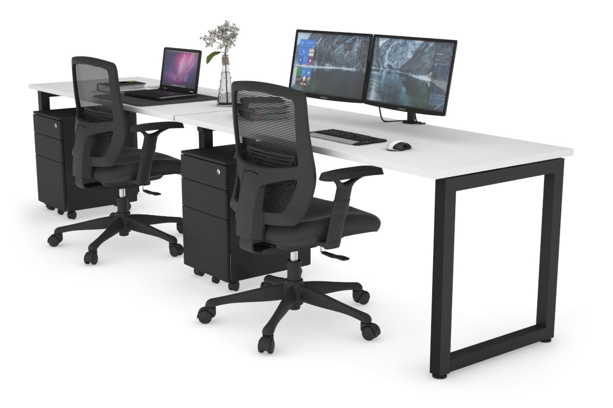 Quadro Loop Legs 2 Person Office Workstation - 1600L x 700W Shared Desk for Collaborative Workspaces, Home Offices & Coworking Spaces