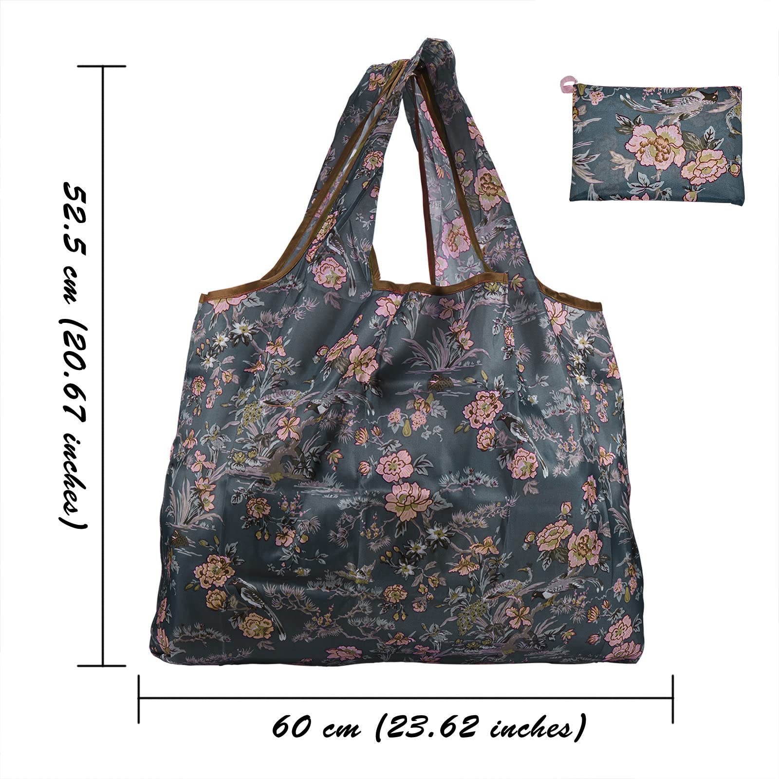 BEEFLYING Foldable Eco-Friendly Nylon Grocery Bags - Reusable Waterproof Shopping Tote Bags for Groceries, Beach, Travel & Daily Use