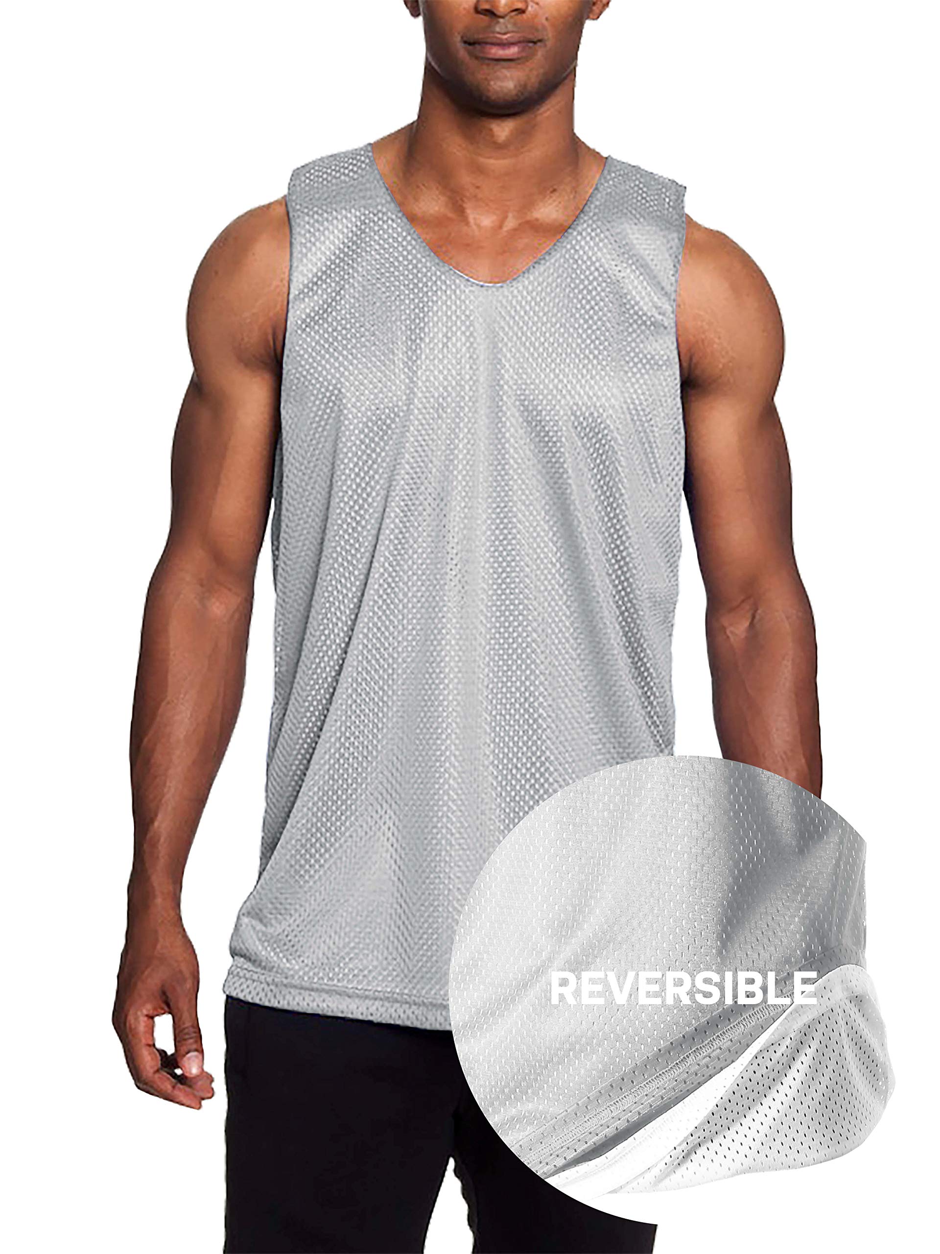 Men's Reversible Basketball Jersey - Premium Moisture Wicking Mesh Tank Top for Sports & Streetwear - Gym, Pickup Games & Casual Wear