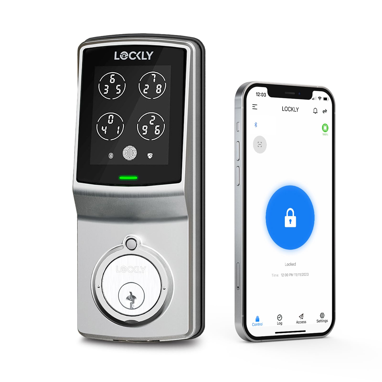 Lockly Smart Lock Model 7S - Bluetooth Enabled Keyless Entry Deadbolt with PIN Genie® Digital Keypad | Smart Home Security for Front Doors | Works with Alexa & Auto-Lock Feature | Perfect for Vacation Homes, Rentals & Modern Smart Homes