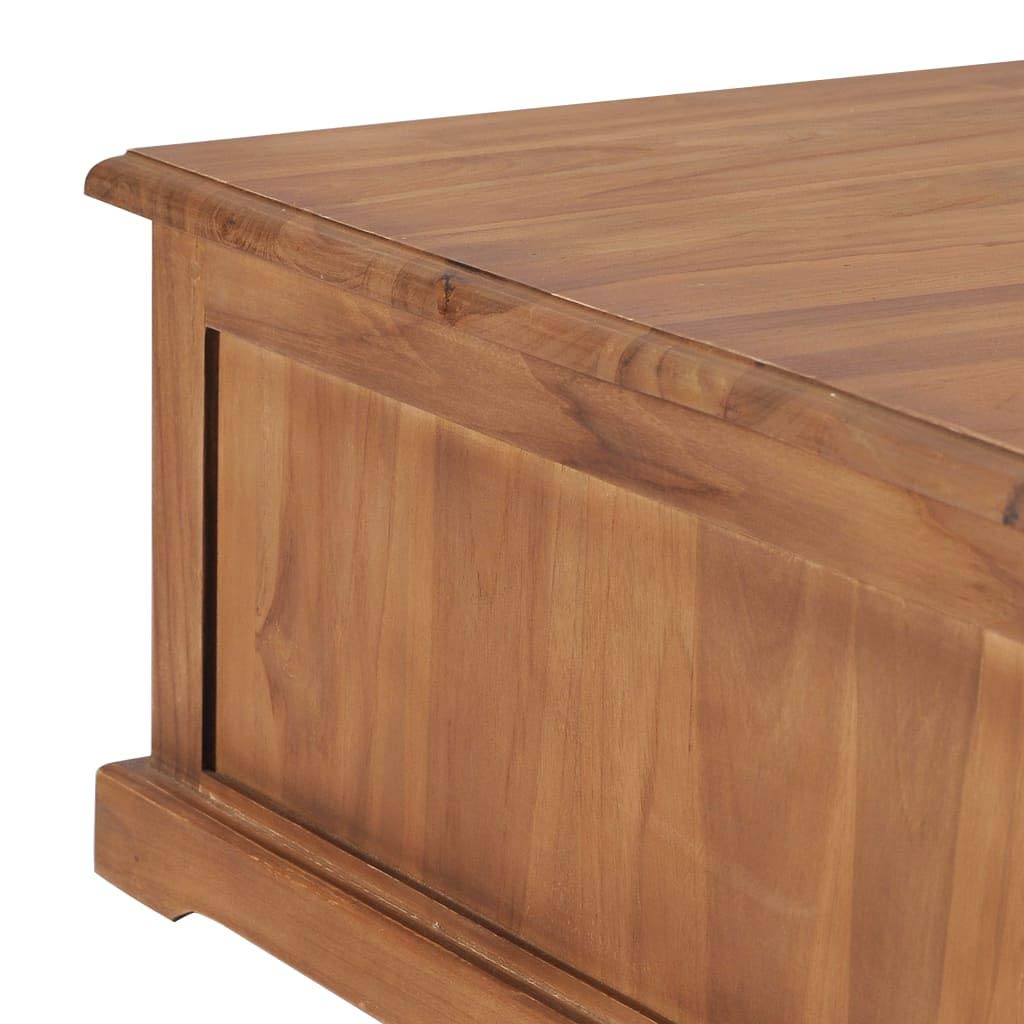 FAMIROSA Teak Coffee Table 26.8x26.7x11.8 for Living Room Decor