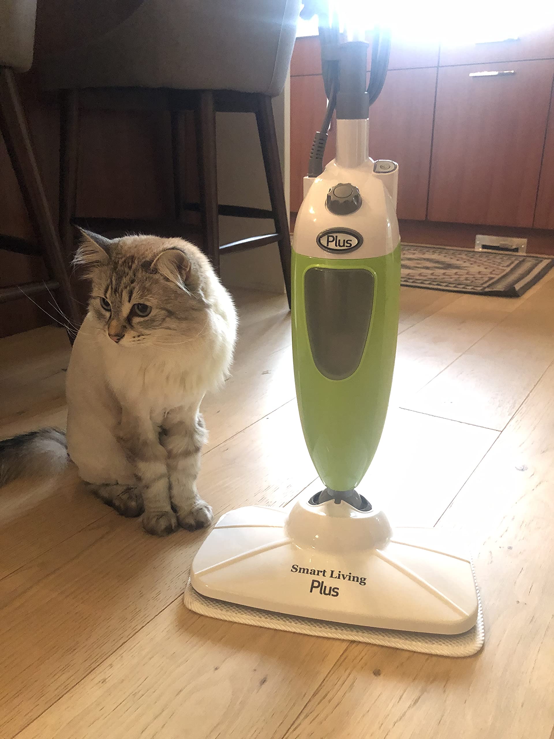 Smart Steam Mop with 3 Microfiber Pads - Powerful Floor Cleaner for Hardwood, Tile & Laminate - Perfect for Kitchen, Bathroom & Pet Hair Removal