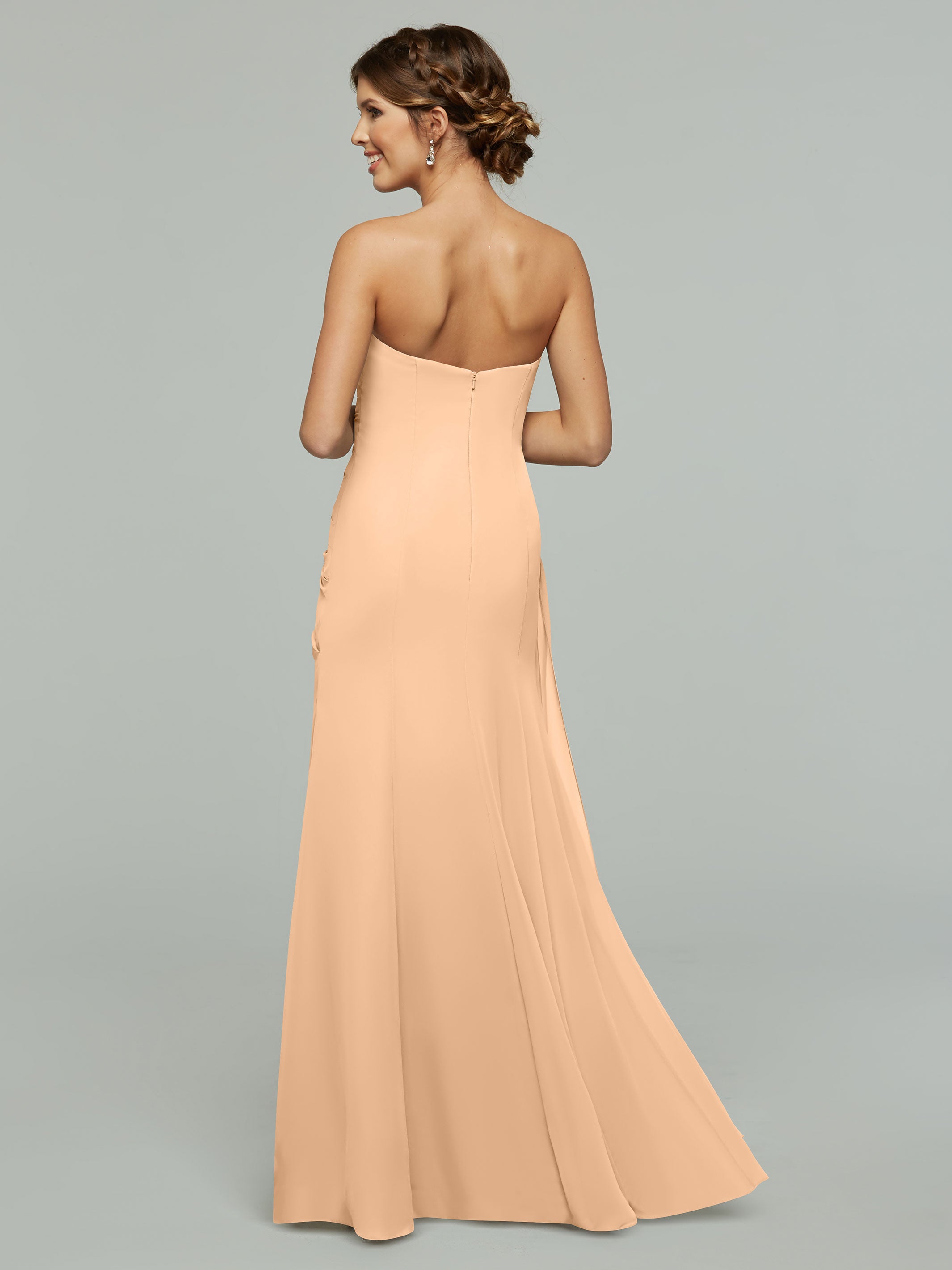 Elegant Strapless Sweetheart Chiffon Bridesmaid Dress with Ruching - Perfect for Weddings, Formal Events & Special Occasions