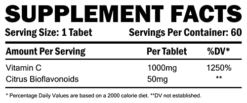 Efectiv Nutrition Vitamin C 60 Capsules - Immune Support, Antioxidant Boost - Perfect for Daily Wellness & Cold Season Defense