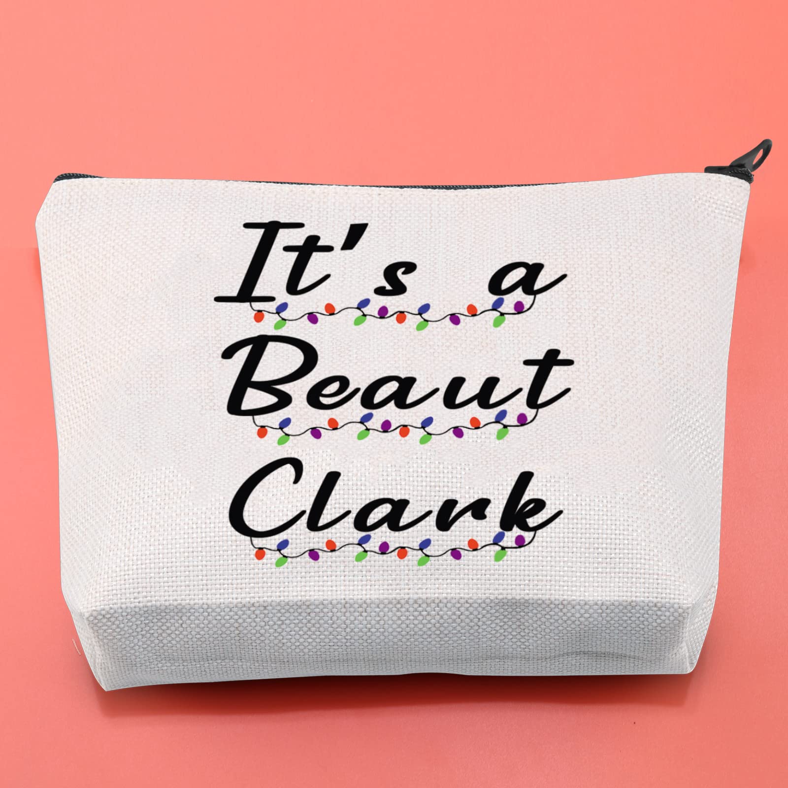 BLUPARK Funny Christmas Vacation Makeup Bag - 'It's A Beaut Clark' National Lampoons Gift for Women | Holiday Travel Cosmetic Pouch & Stocking Stuffer