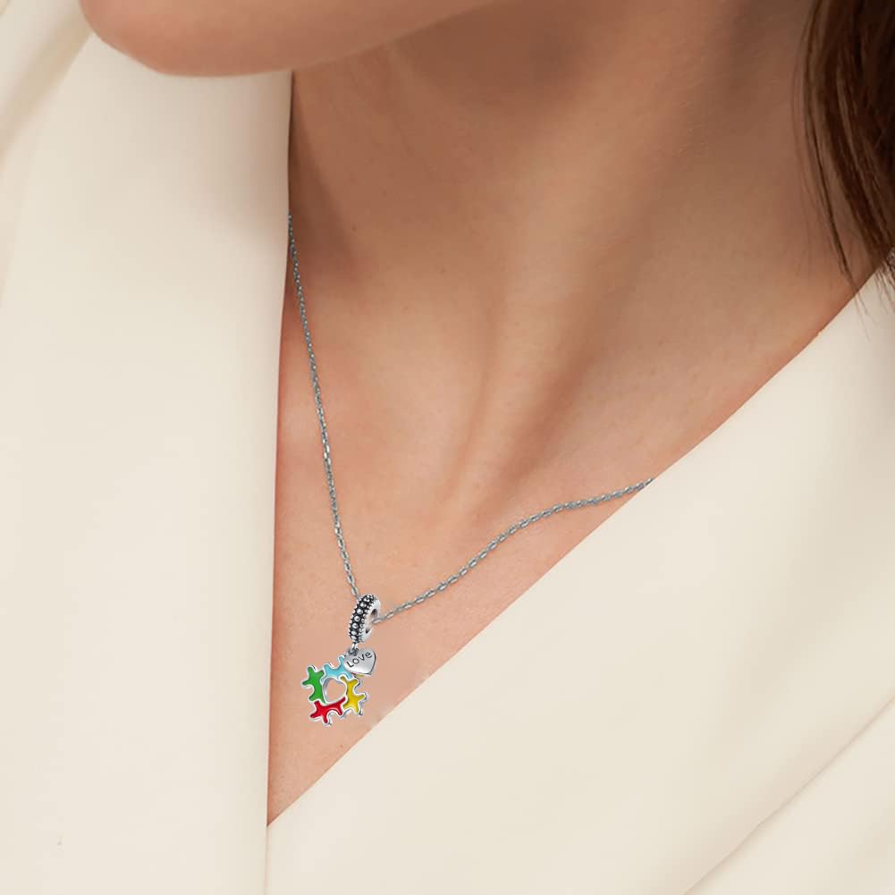 Autism Puzzle Piece Necklace - ASD Awareness Charm for Granddaughter (Gift Idea)