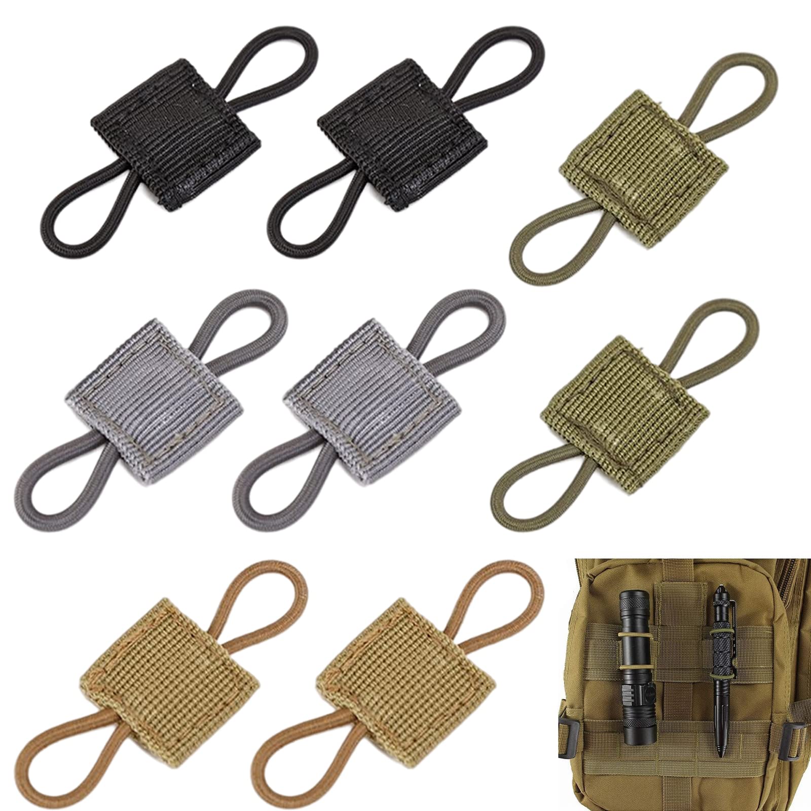 Tactical Gear Holder Clip - 8 Pack | Elastic Webbing Retainer for Vests, Backpacks & Bags | Secure Tactical Equipment | Perfect for Outdoor, Hiking & Military Use