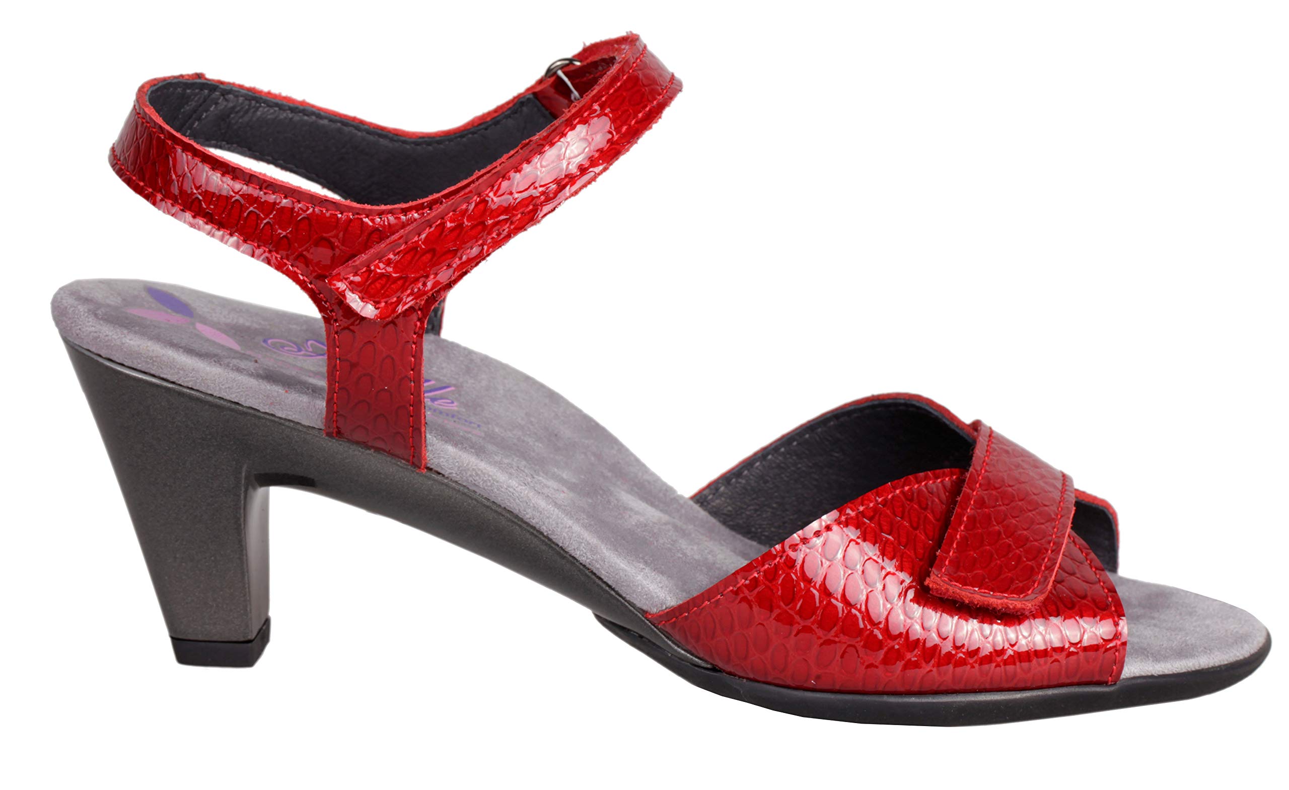 HELLE FASHION Women's EUDORA Red Quarter Strap Comfort Sandals | Breathable Summer Beach Shoes for Walking, Travel & Casual Outfits