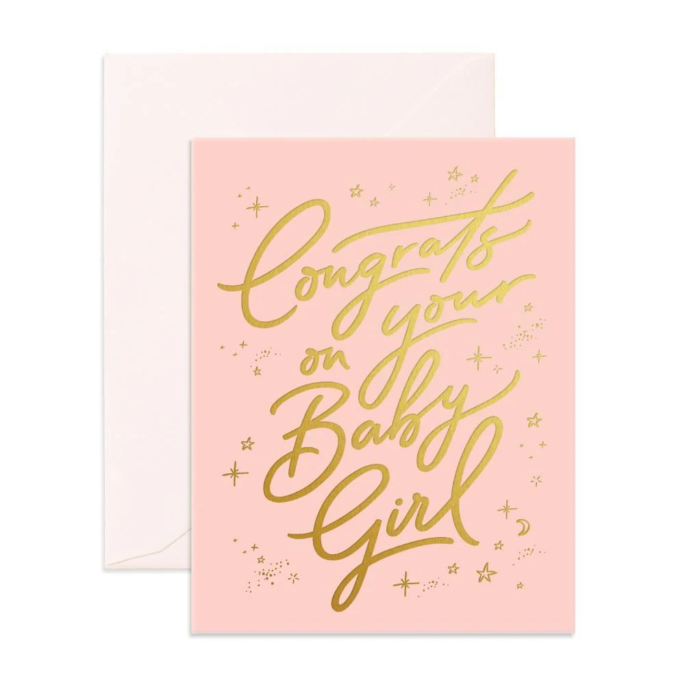Baby Girl Greeting Card - Congratulations Newborn Card for Baby Shower, Birth Announcement, Welcome Gift - Perfect for New Parents & Celebrations