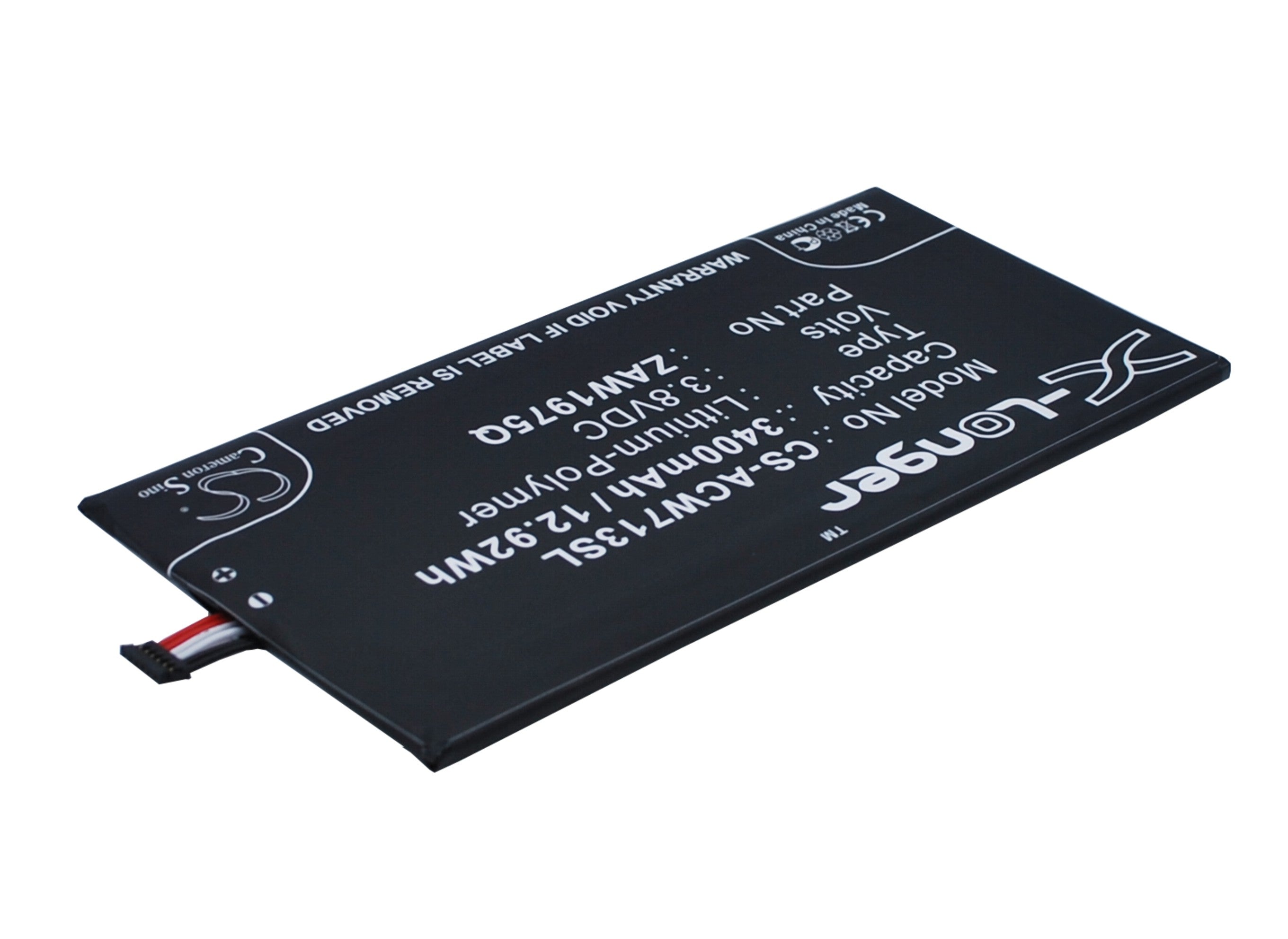 Original Acer A1 713/A1 713HD Iconia Tab 7 Tablet Replacement Battery - High Capacity 3000mAh Li-ion - Compatible with Acer Iconia Tab 7 (A1-713/A1-713HD) - Perfect for Travel, Work & Entertainment