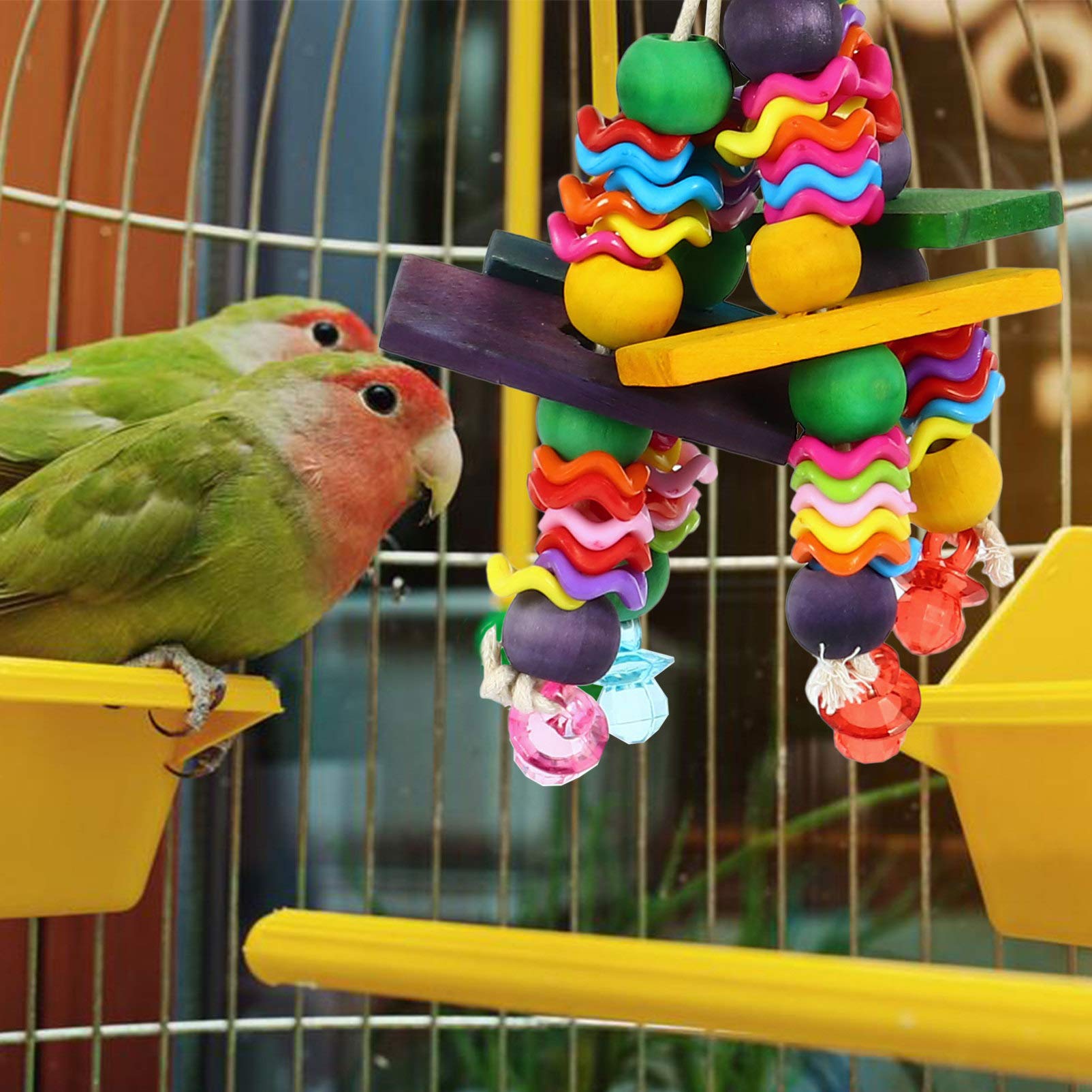 Balacoo Parrot Chew Toys - Hanging Bird Chewing & Teeth Grinding Toy for Parrots - Durable Pet Plaything for Biting & Mental Stimulation - Perfect for Cage Enrichment & Playtime Activities