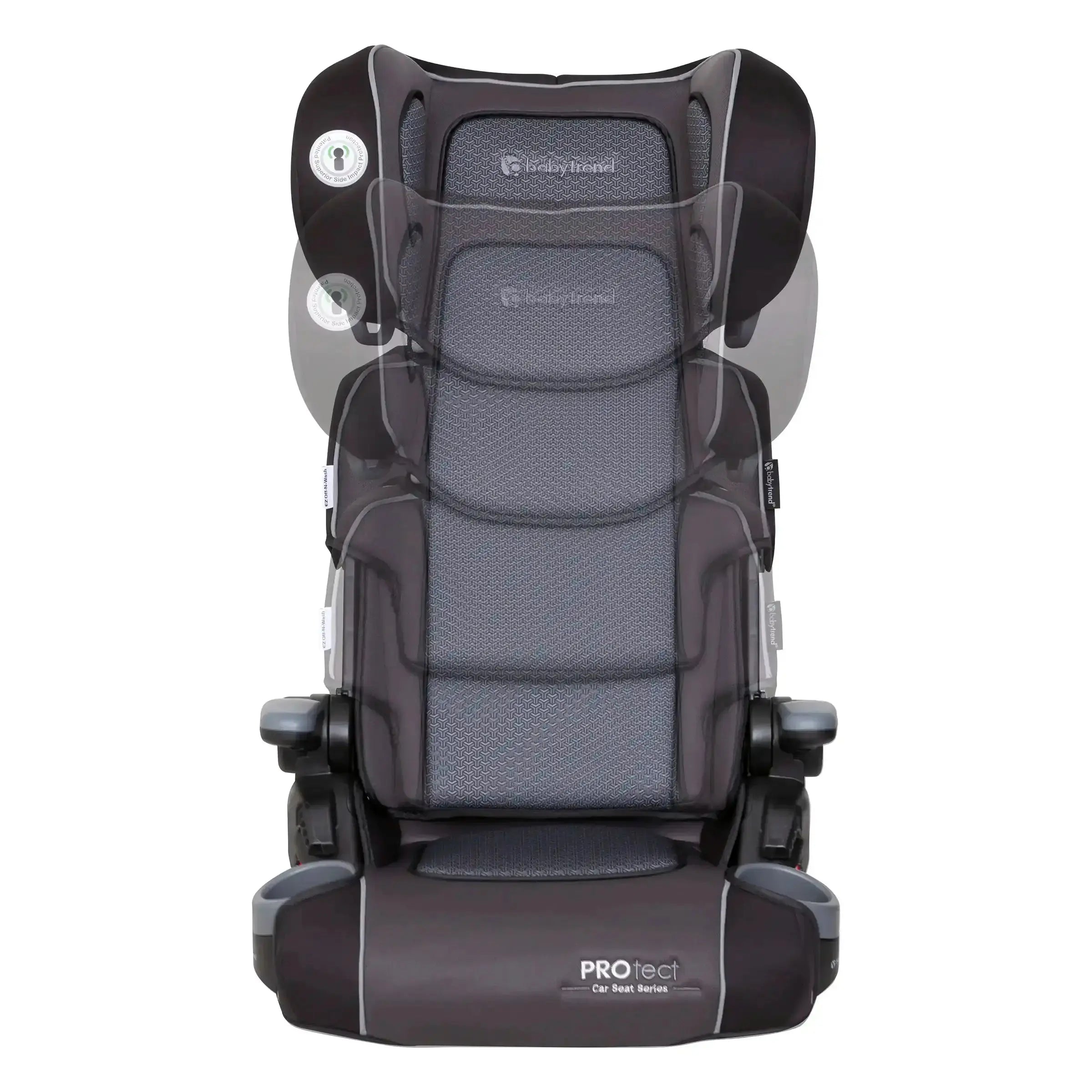 PROtect 2-in-1 Folding Booster Car Seat for Kids - Convertible High Back & Backless Car Seat for Travel & School - Safe & Portable for Toddlers 3-12 Years Old