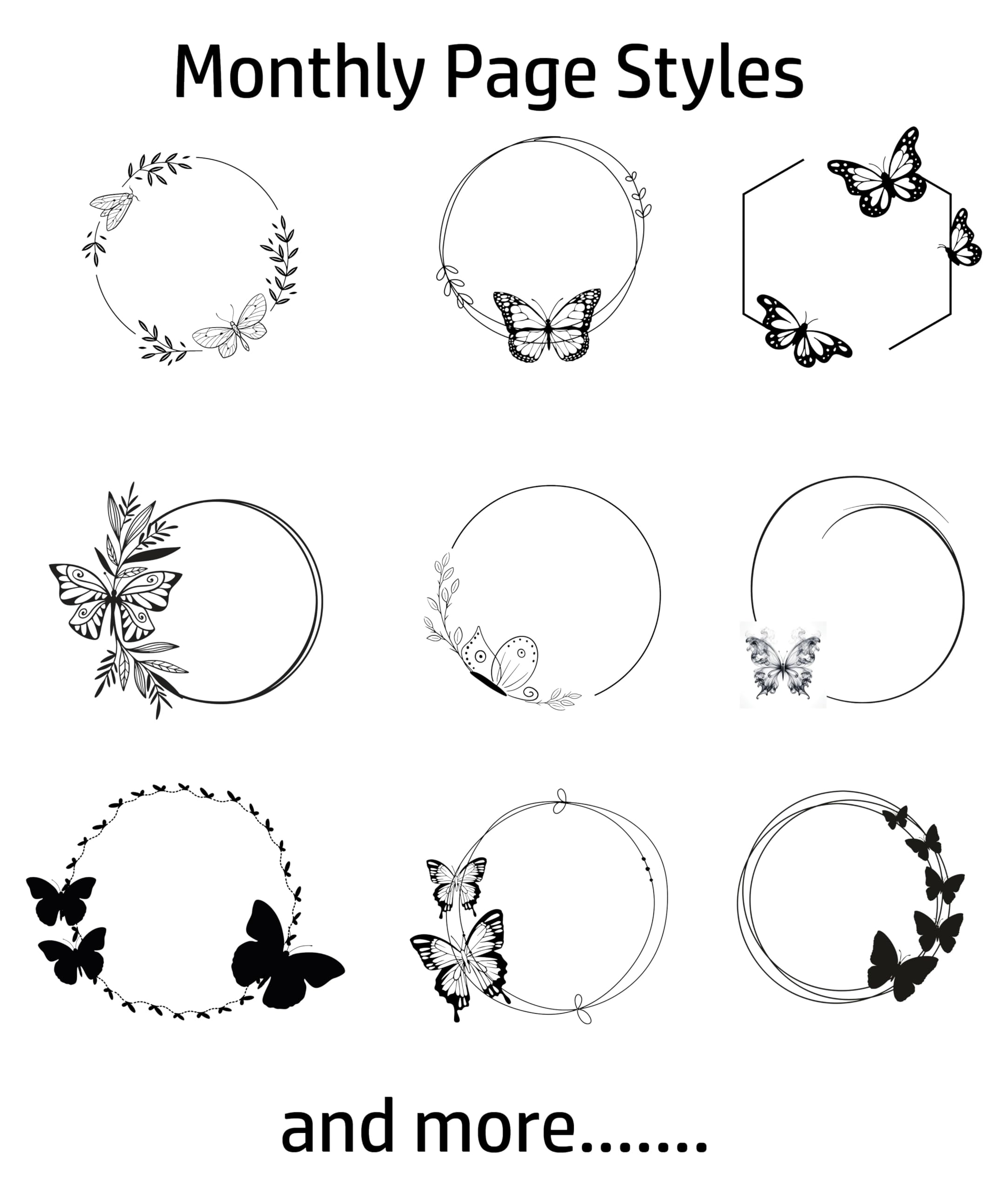 2024-2025 Monthly Planner Refills for Happy Planner - 9 Disc Classic Size 7x9.25 Inches, 18-Month Loose-Leaf Calendar Inserts (July 2024-December 2025) - Butterfly Design for Organizing, Scheduling & Goal Tracking - Perfect for Work, School & Personal Planning