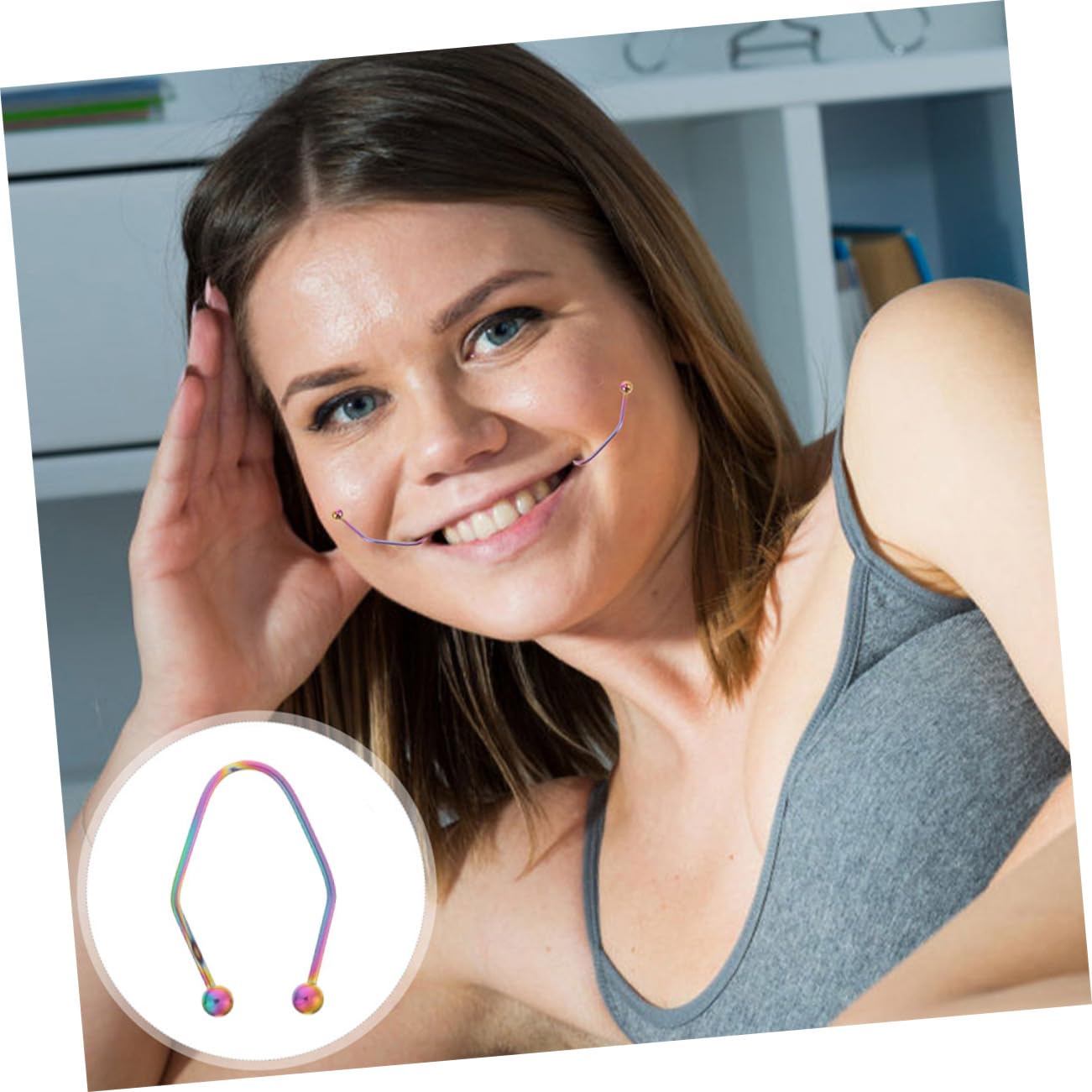 KESYOO 2-Pack Stainless Steel Dimple Trainer Clips - Cheek Dimple Maker & Facial Exercise Tool for Natural Dimples | Perfect for Beauty Enhancement, Facial Massage & Cosplay Makeup