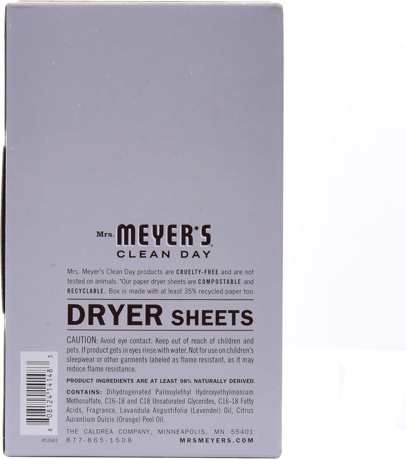 Mrs. Meyer's Lavender Scented Dryer Sheets - 80 Count (Pack of 5) | Natural Fabric Softener for Laundry | Perfect for Softening Clothes & Reducing Static in Dryer - Fresh Lavender Fragrance for Bedding, Towels & Everyday Wear