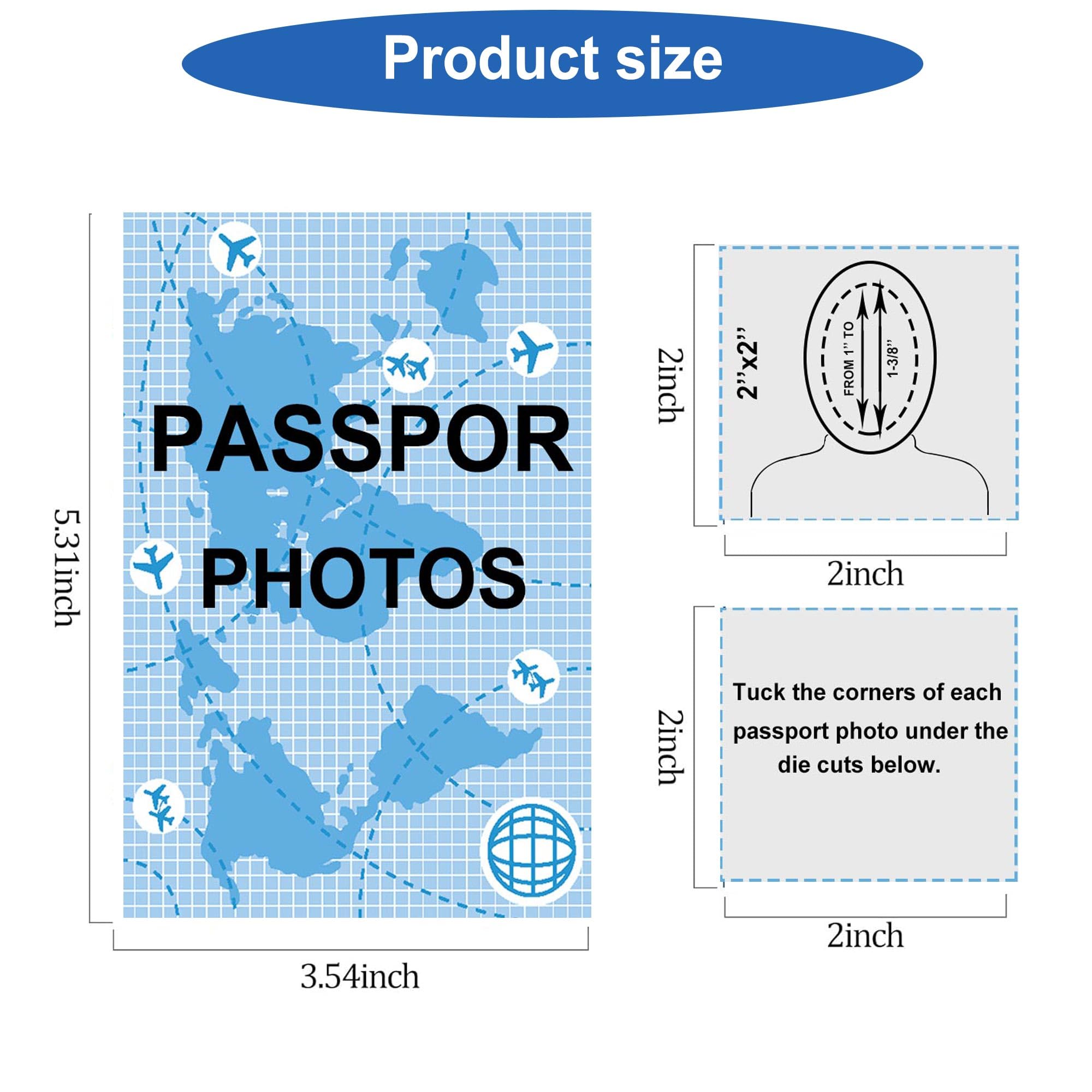 5.31 x 3.54 Inch Passport Photo Holder Folders with Secure Compartment - 100 Pcs Travel Document Organizer for Safe Photo Storage | Ideal for Passport Applications, Visa Photos & ID Document Organization