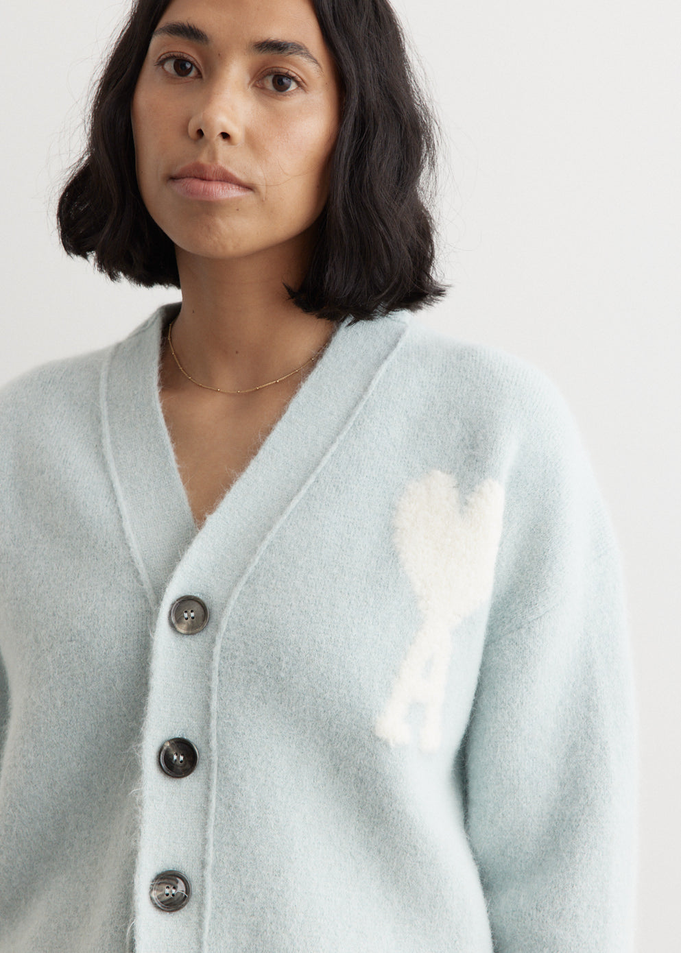 Off White ADC Cardigan - Aquamarine & Ivory Knit Sweater for Men & Women | Cozy Winter Pullover, Casual Streetwear Fashion | Perfect for Daily Wear, Office & Outings