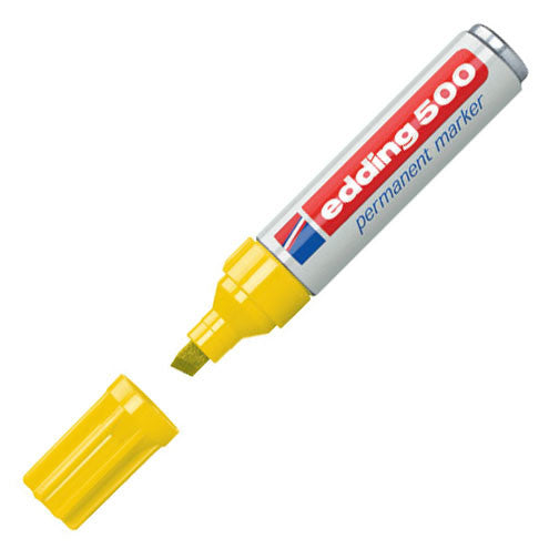 edding 500 Permanent Marker Pen Chisel Tip - Waterproof & Fade-Resistant for Labeling, Crafts & Industrial Use