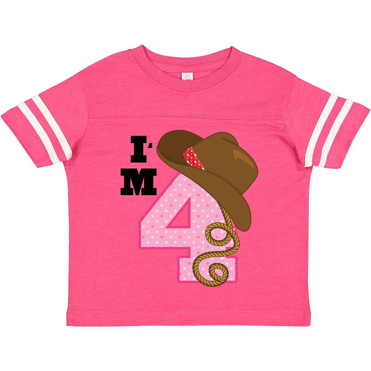 Inktastic 4th Birthday Cowgirl Toddler T-Shirt for Girls - Cute Western Outfit for 4 Year Old Birthday Party & Cowgirl Theme Celebration
