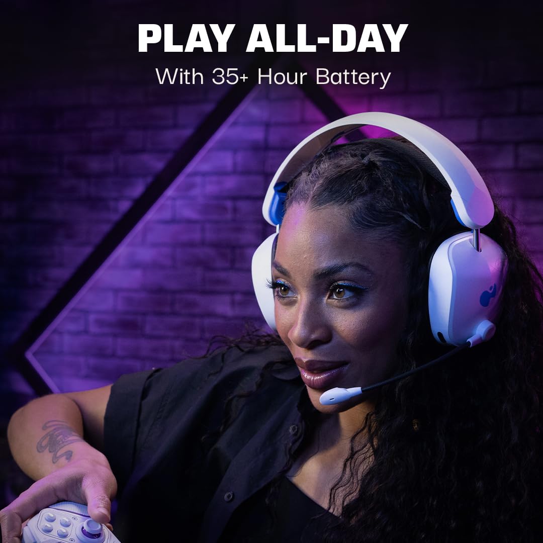 PDP Phantom Air Dual-Mode Wireless Gaming Headset for PS5, PS4 & PC - White | Noise Cancelling Mic, Bluetooth & USB Connectivity | Perfect for Competitive Gaming & Streaming