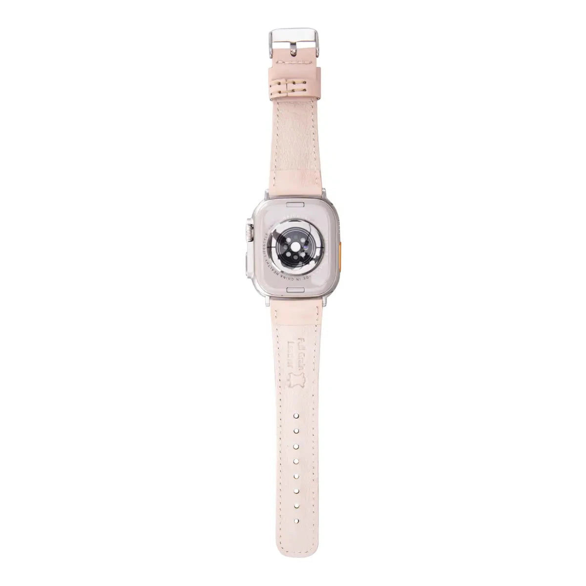 Soft Nude Pink Genuine Leather Apple Watch Band - Stylish & Comfortable for Women, Compatible with All Apple Watch Series - Perfect for Workouts, Office & Everyday Wear