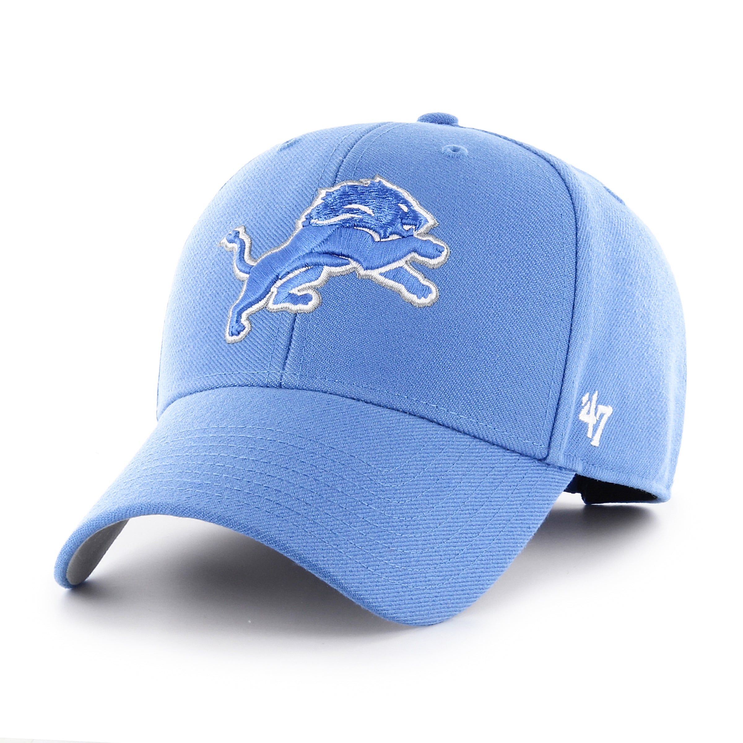 47 Brand Detroit Lions MVP Adjustable Hat - Blue Razorback - Perfect for Game Day, Tailgating & Fan Gear Collection