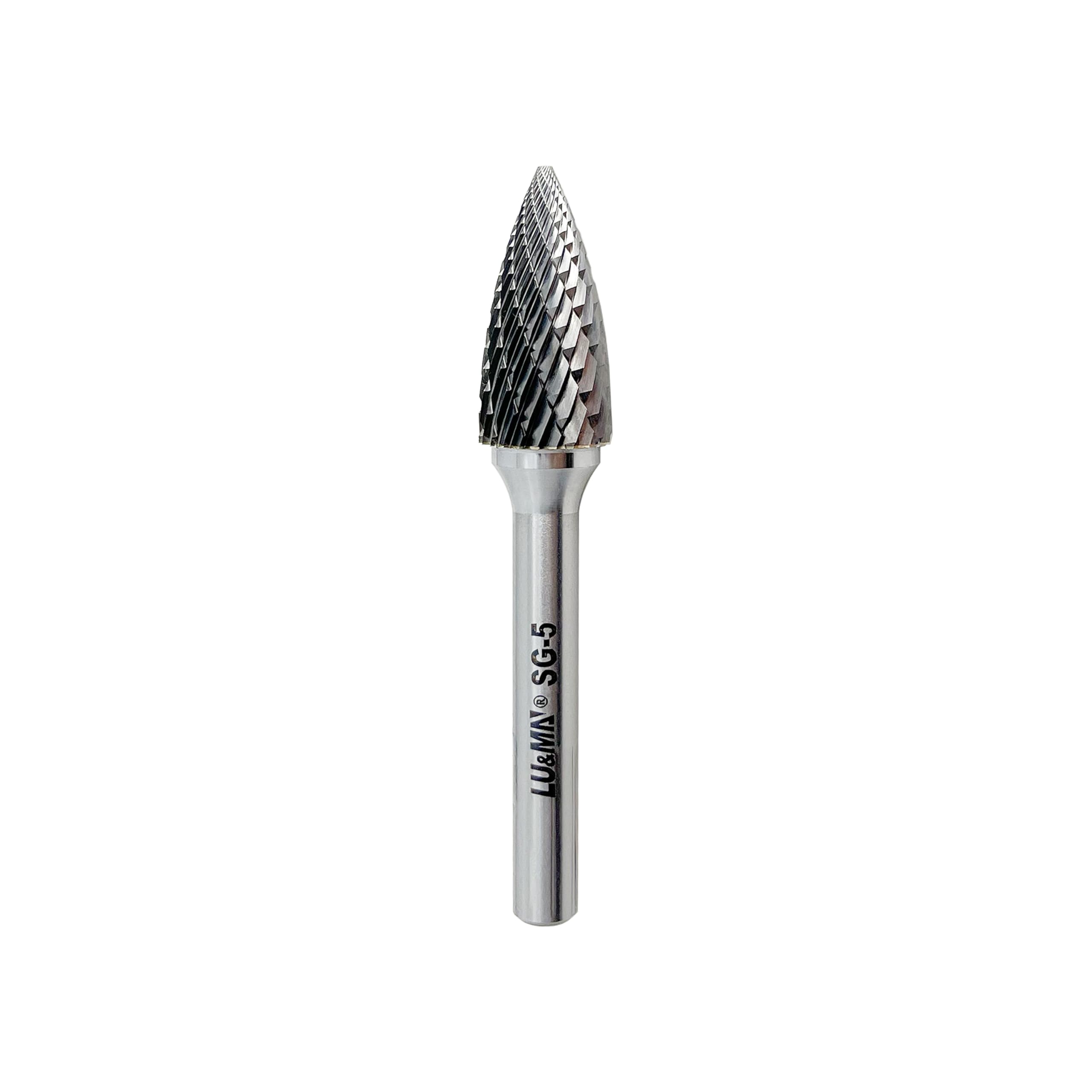 SG-5 Double Cut Tungsten Carbide Tree Shaped Rotary Burr - 1/4