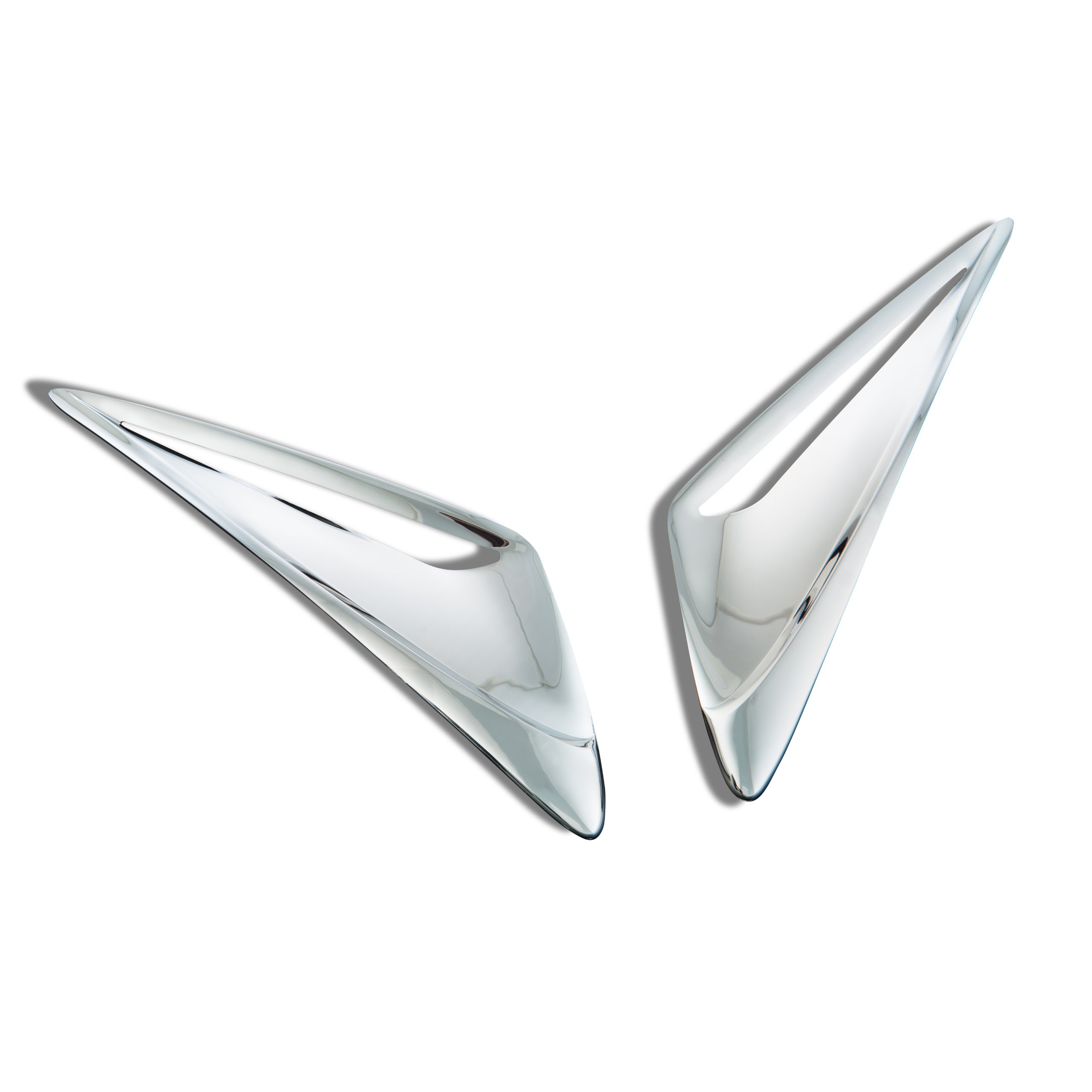 Show Chrome 52-796 Motorcycle Windshield Vent Trim for Honda GL1800 Goldwing 2012-2017 - Silver | Chrome Accessories | Enhances Airflow & Style for Touring Rides
