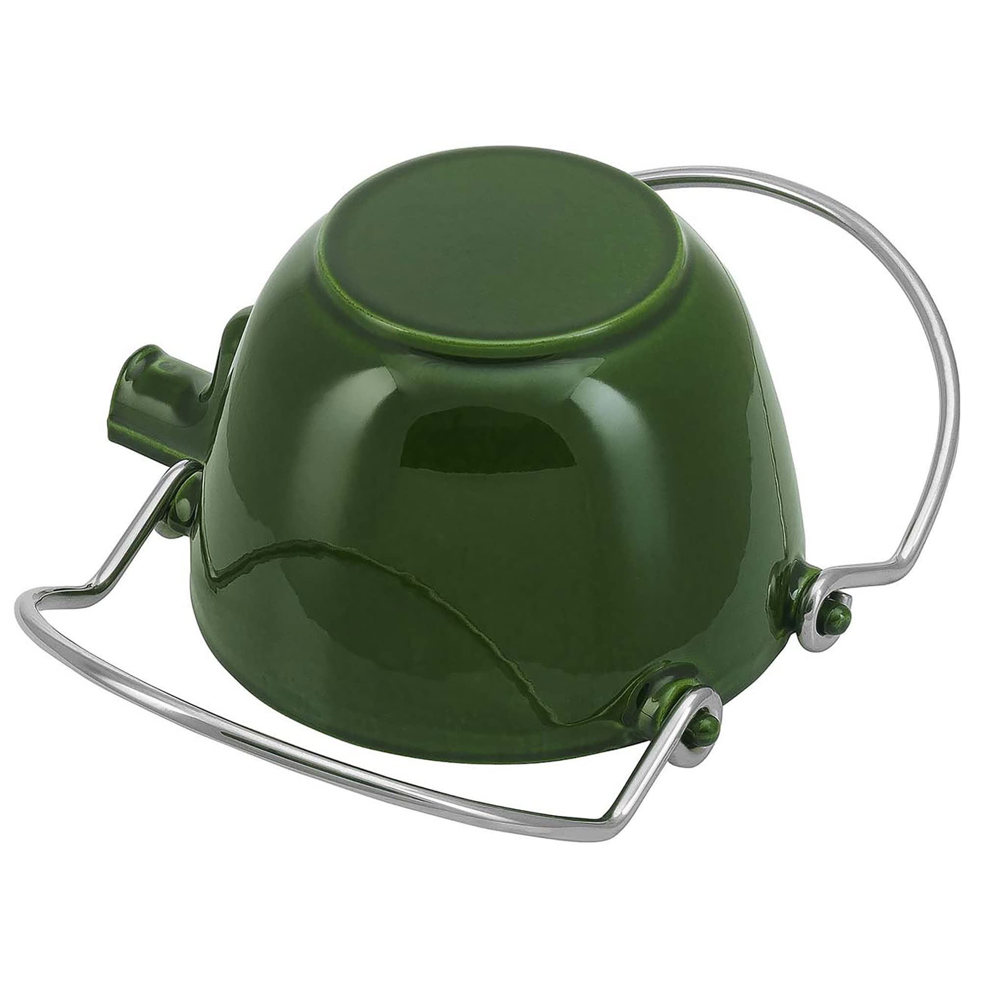 Staub 1-Quart Cast Iron Round Tea Kettle - Basil Green, French Enameled Cookware for Stovetop & Tea Brewing - Perfect for Home Kitchen, Camping & Gift Giving