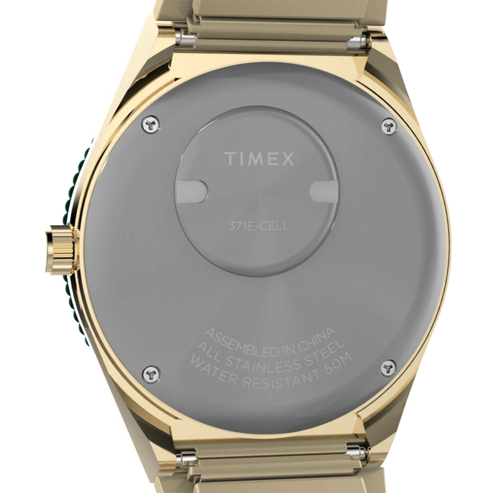 Timex® Gold Tone 36mm Blue Dial Stainless Steel Expansion Band Watch - Perfect for Casual Wear, Office & Everyday Use