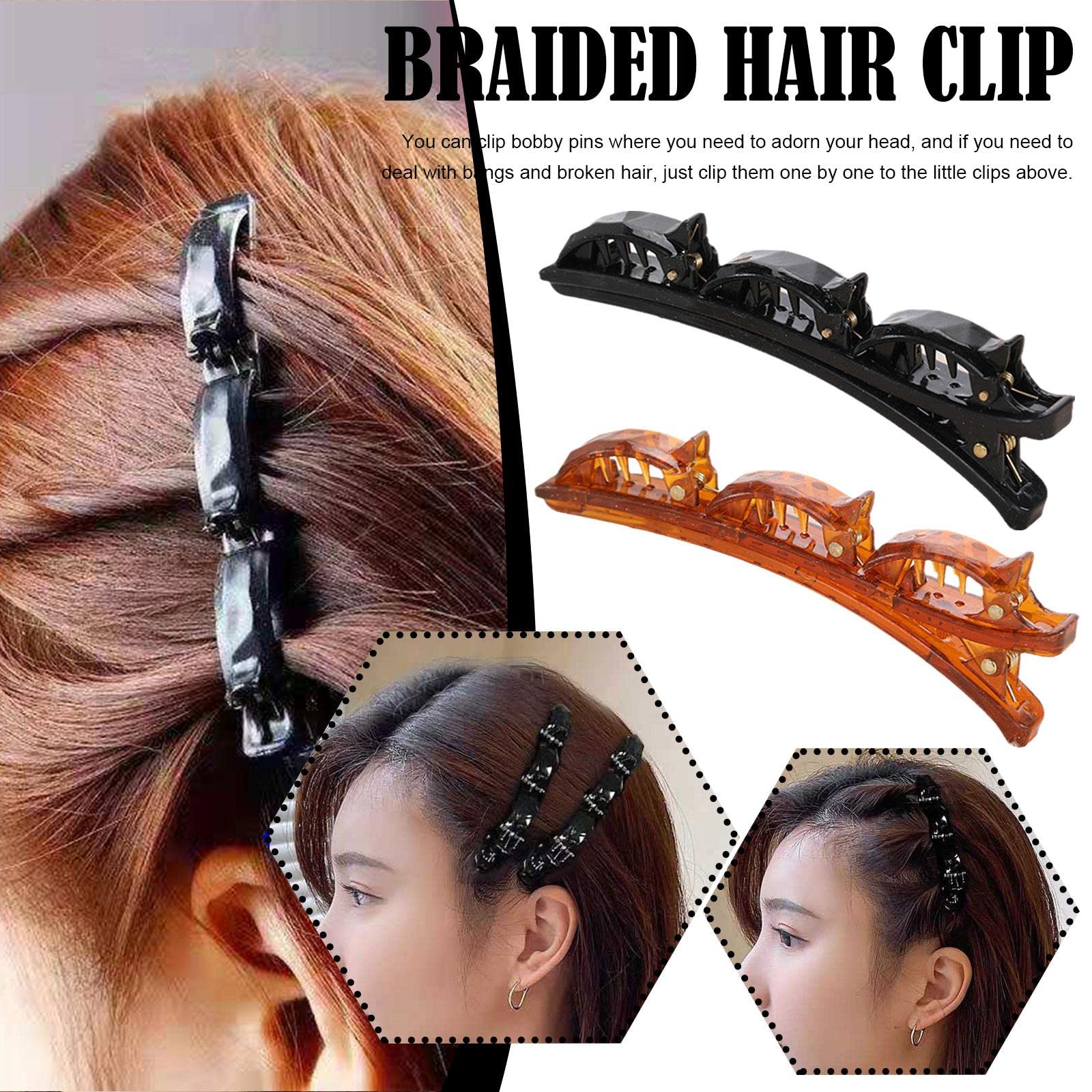 Black Bangs Hair Clip for Women - Cute Braided Barrettes, Alice B1N9 Hairpins & Hairgrips | Fashion Hair Accessories for Daily Wear, Parties & Weddings