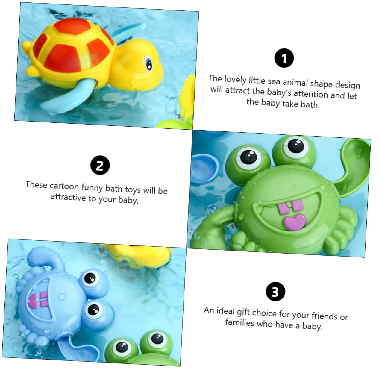DRESSOOS 3-Piece Wind-Up Bath Toys Set - Floating Water Play Toys for Kids, Fun Bathtub & Pool Swimming Toys for Toddlers (Duck, Boat, Fish) - Perfect for Bath Time, Pool Parties & Sensory Play