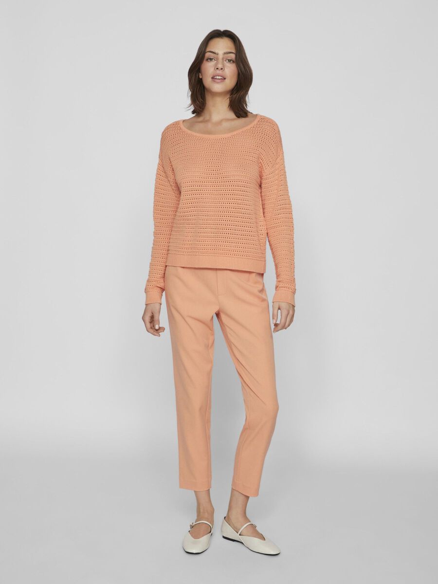 Bella Boatneck Sweater for Women - Soft Shell Coral Pullover | Casual Wear, Office Outfit, Layering Essential