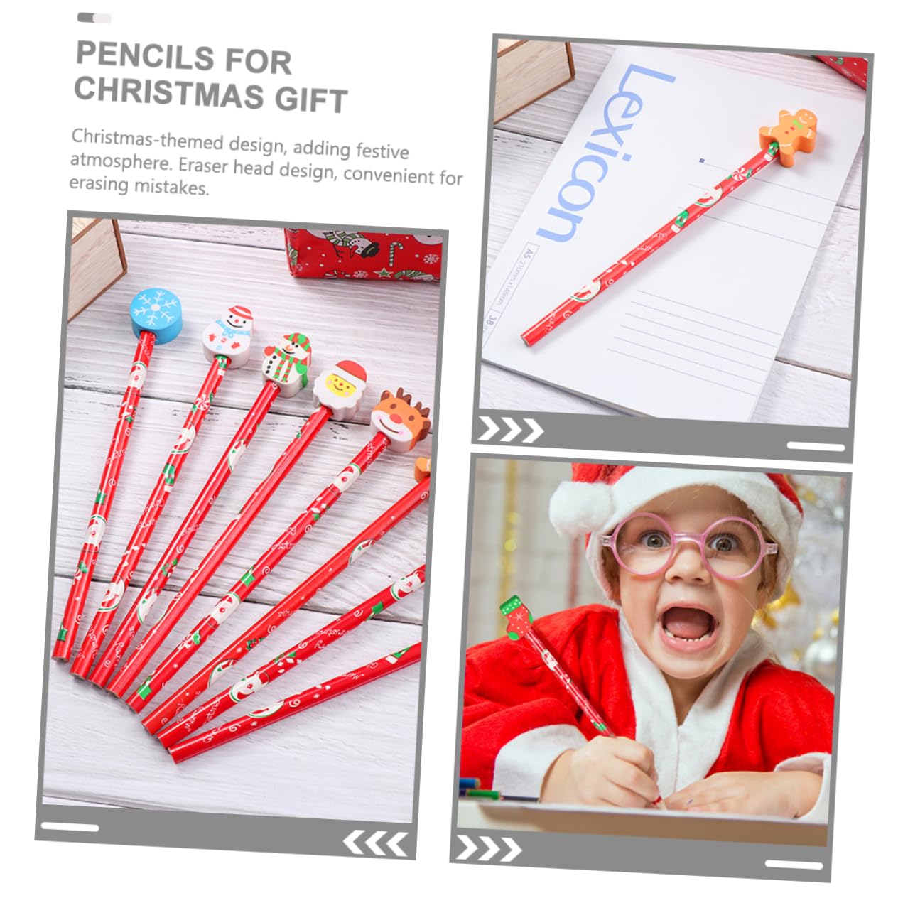 SEWACC 24-Pack Professional Sketch Pencils - Fun Christmas Pattern Drawing & Writing Pencils for Artists, Students & Daily Use | Portable Multi-Functional HB Graphite Pencils for Sketching, School, Office & Holiday Gifts