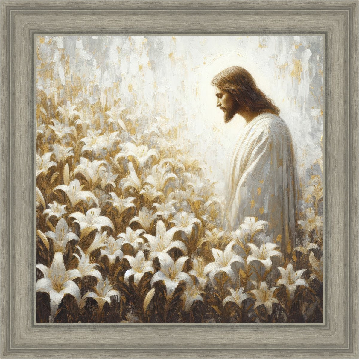 Consider The Lilies - Inspirational Christian Wall Art Decor for Home & Office | Perfect for Living Room, Bedroom, Church & Gift Giving