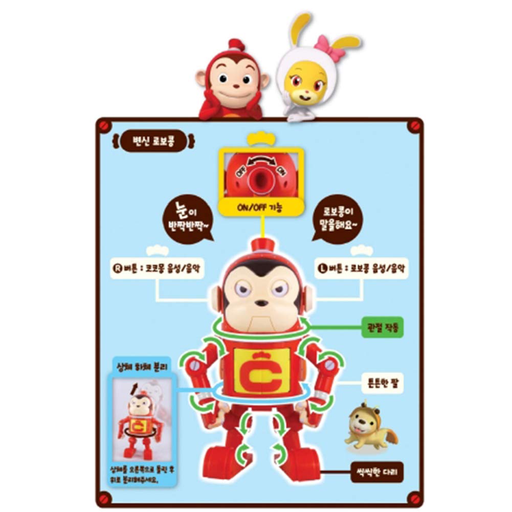 COCO Cocomong Talking Transformation Robocong Action Figure with Cocomong Figures - TV & Movie Collectible Toy for Kids, Gift for Fans, Role Play & Display