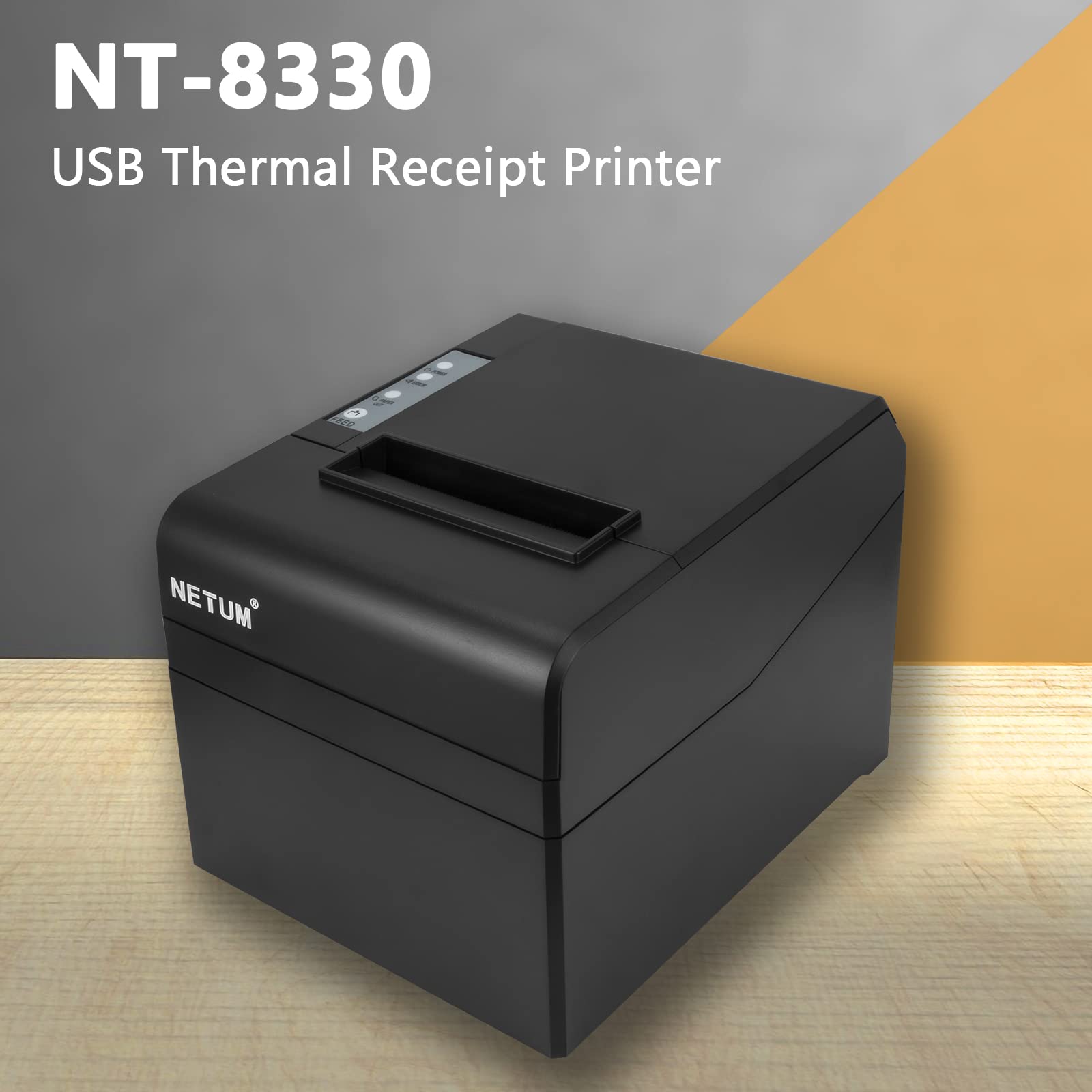 NETUM 80MM Thermal Receipt Printer with Auto Cutter - USB, Ethernet LAN Port, Cash Drawer Support - ESC/POS Compatible for Retail Stores, Restaurants & POS Systems