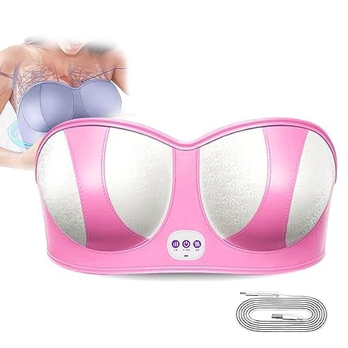 Electric Breast Massager for Women - USB Wireless Bust Enhancer with 3 Vibration Modes, Portable Breast Lift Massager (Pink) | Perfect for Home Relaxation, Postpartum Recovery & Beauty Care