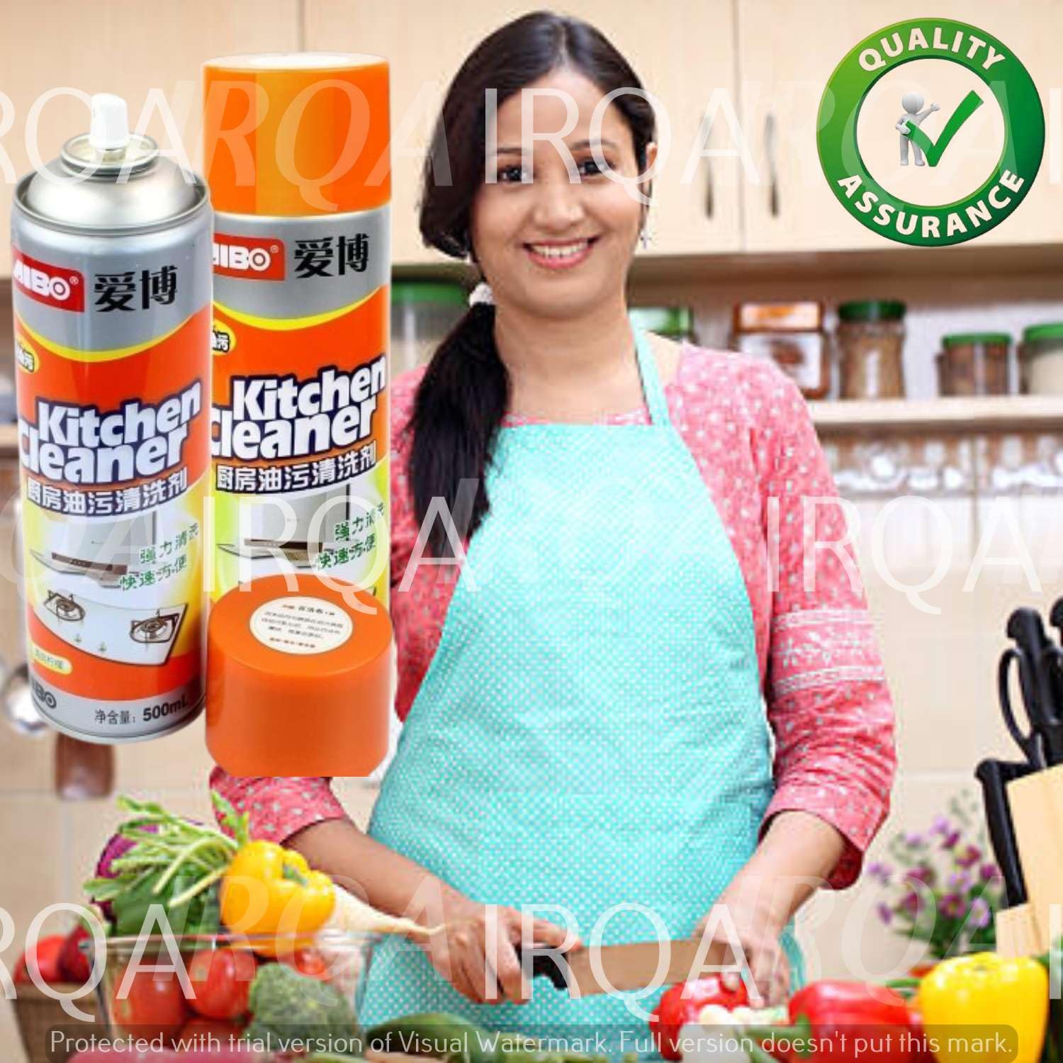 Non-Toxic Kitchen Cleaner Spray - Powerful Oil & Grease Remover for Stove, Chimney & Gas Stoves | Non-Flammable Degreaser with 6 Scrub Pads | Perfect for Deep Cleaning Cooktops, Range Hoods & Kitchen Surfaces